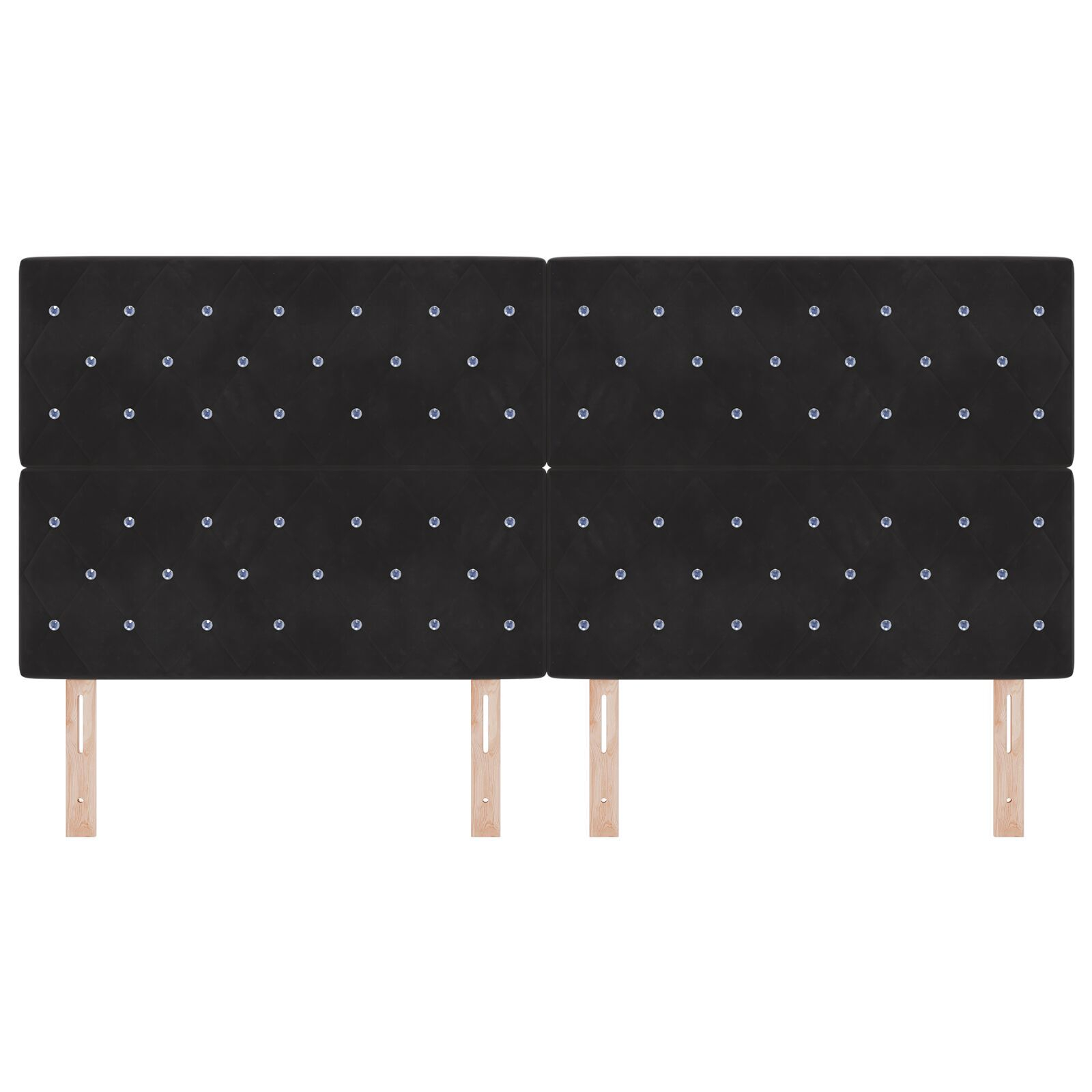 vidaXL Tăblie din Catifea Argyle cu headboard Negru 200 cm Catifea