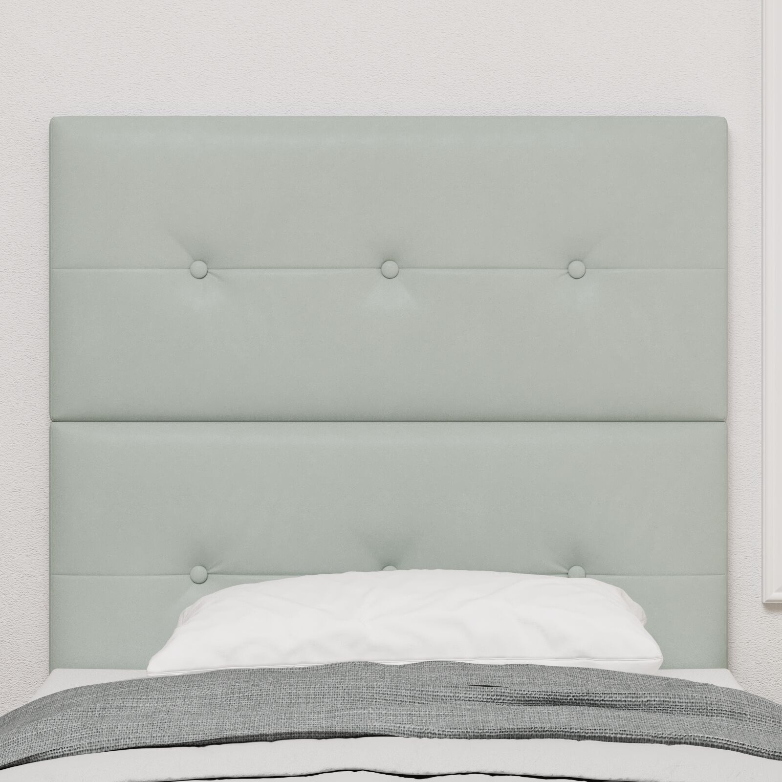 vidaXL Tăblie cap Pe perete cu headboard Gri deschis 80 cm Catifea vidaXL Tăblie cap Pe perete cu headboard Gri deschis 80 cm Catifea