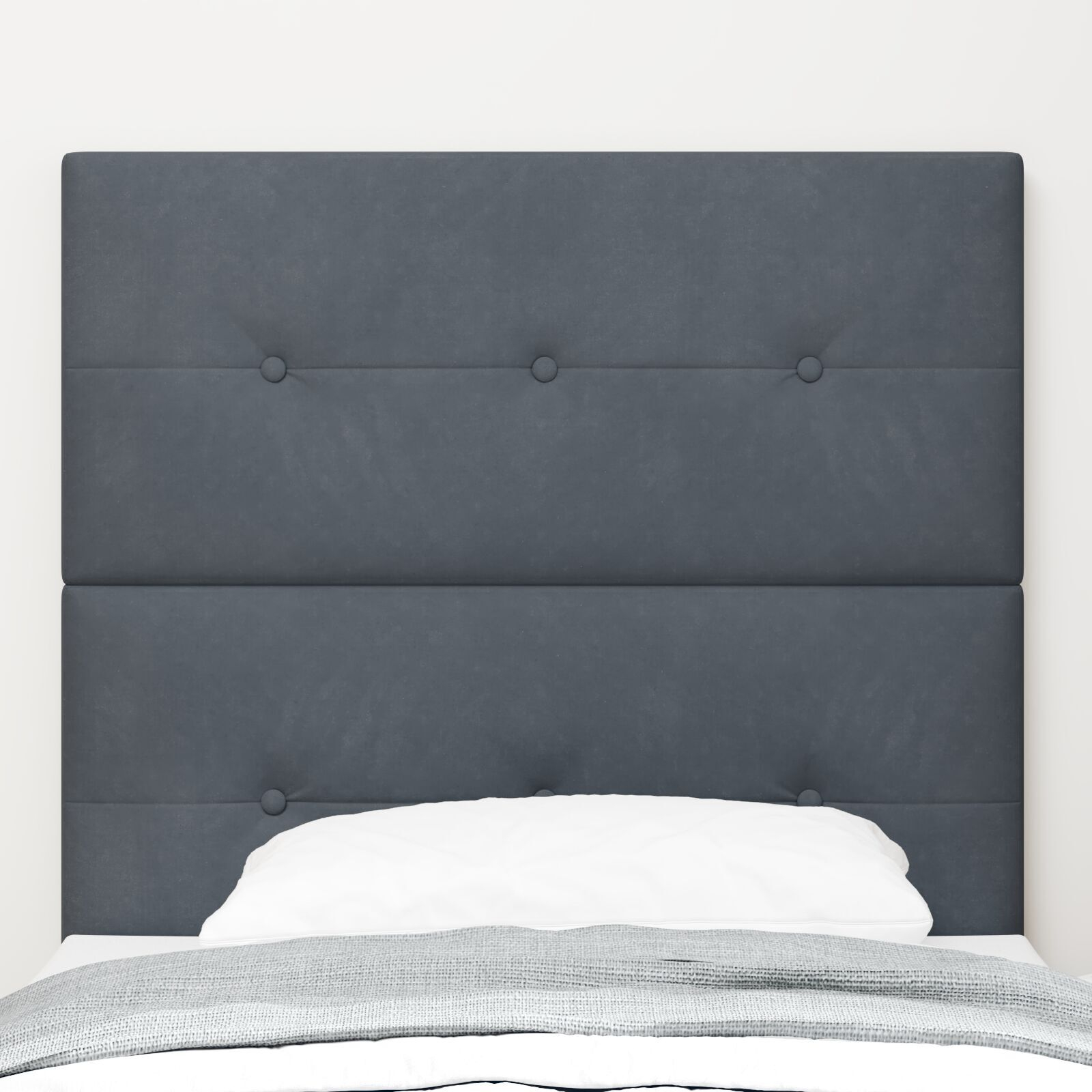 vidaXL Tăblie cap Pe perete cu headboard Gri închis 80 cm Catifea vidaXL Tăblie cap Pe perete cu headboard Gri închis 80 cm Catifea