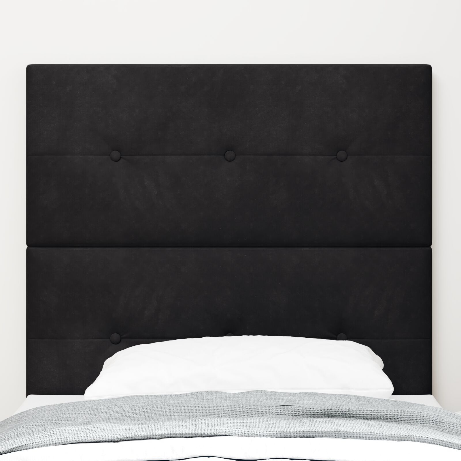 vidaXL Tăblie cap Pe perete cu headboard Manual Negru 80 cm Catifea vidaXL Tăblie cap Pe perete cu headboard Manual Negru 80 cm Catifea