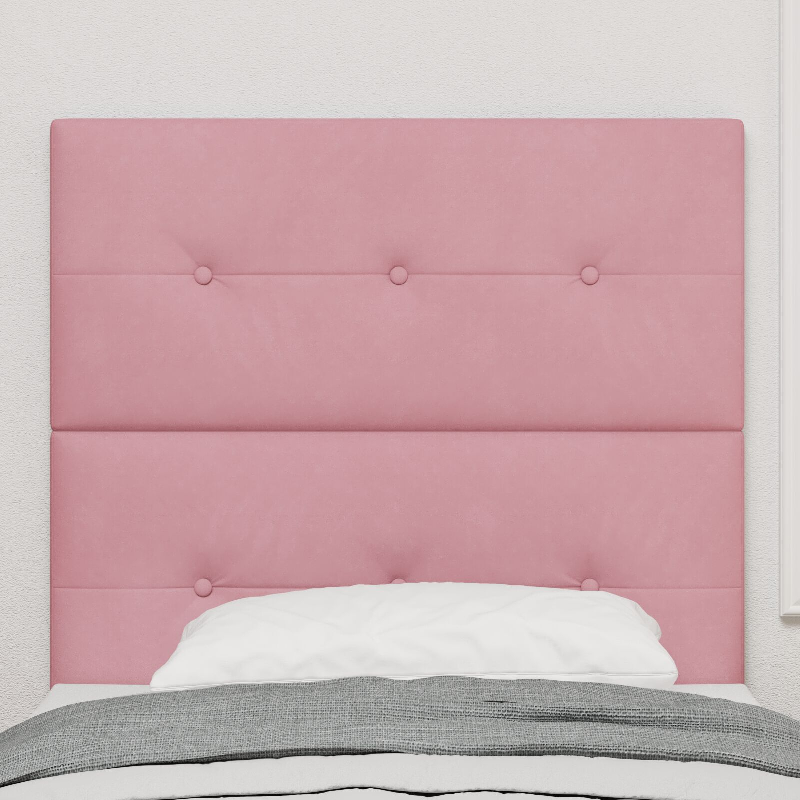 vidaXL Tăblie cap Pe perete cu headboard Manual Roz 80 cm Catifea vidaXL Tăblie cap Pe perete cu headboard Manual Roz 80 cm Catifea