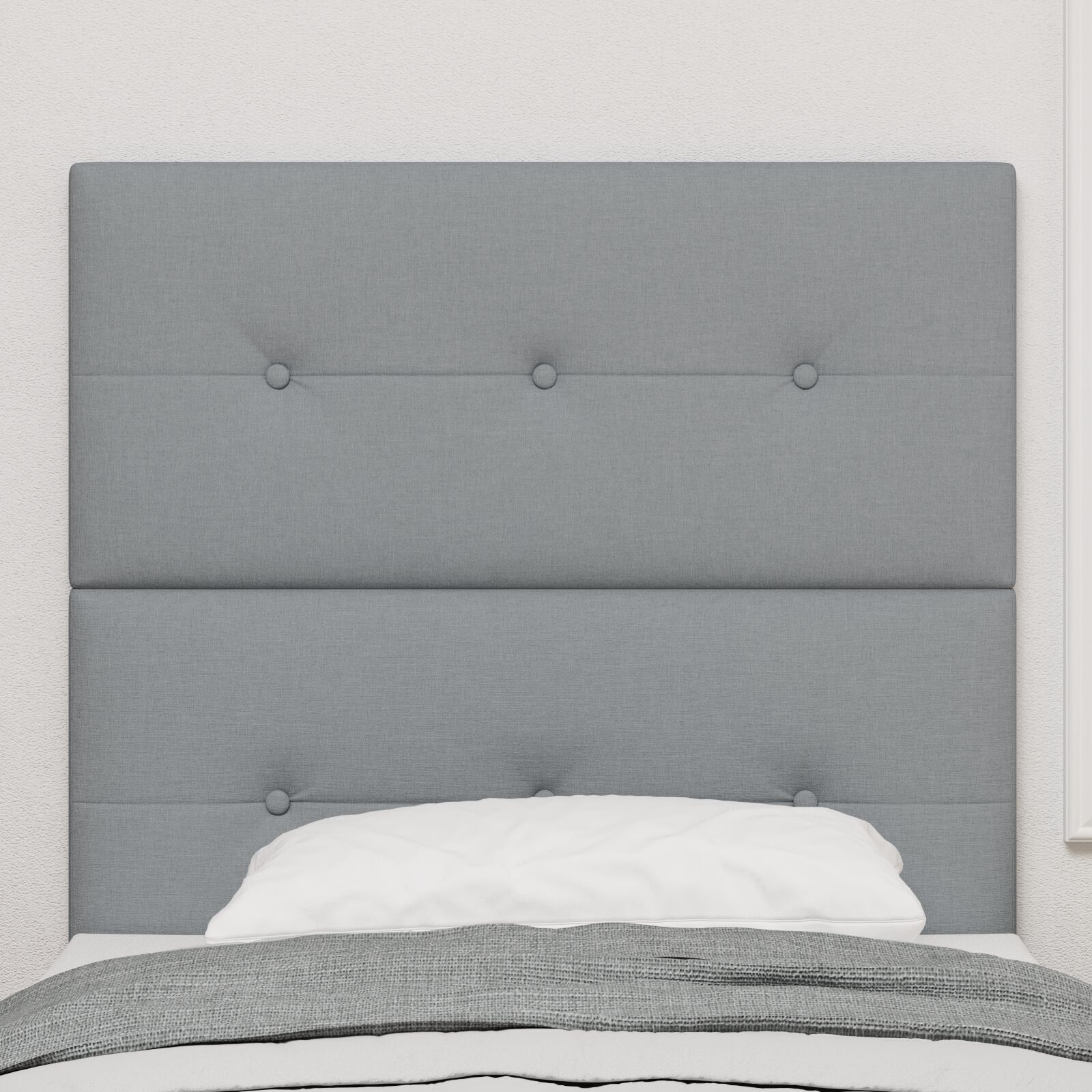 vidaXL Tăblie cap cu headboard Manual Gri deschis 100 cm țesătură