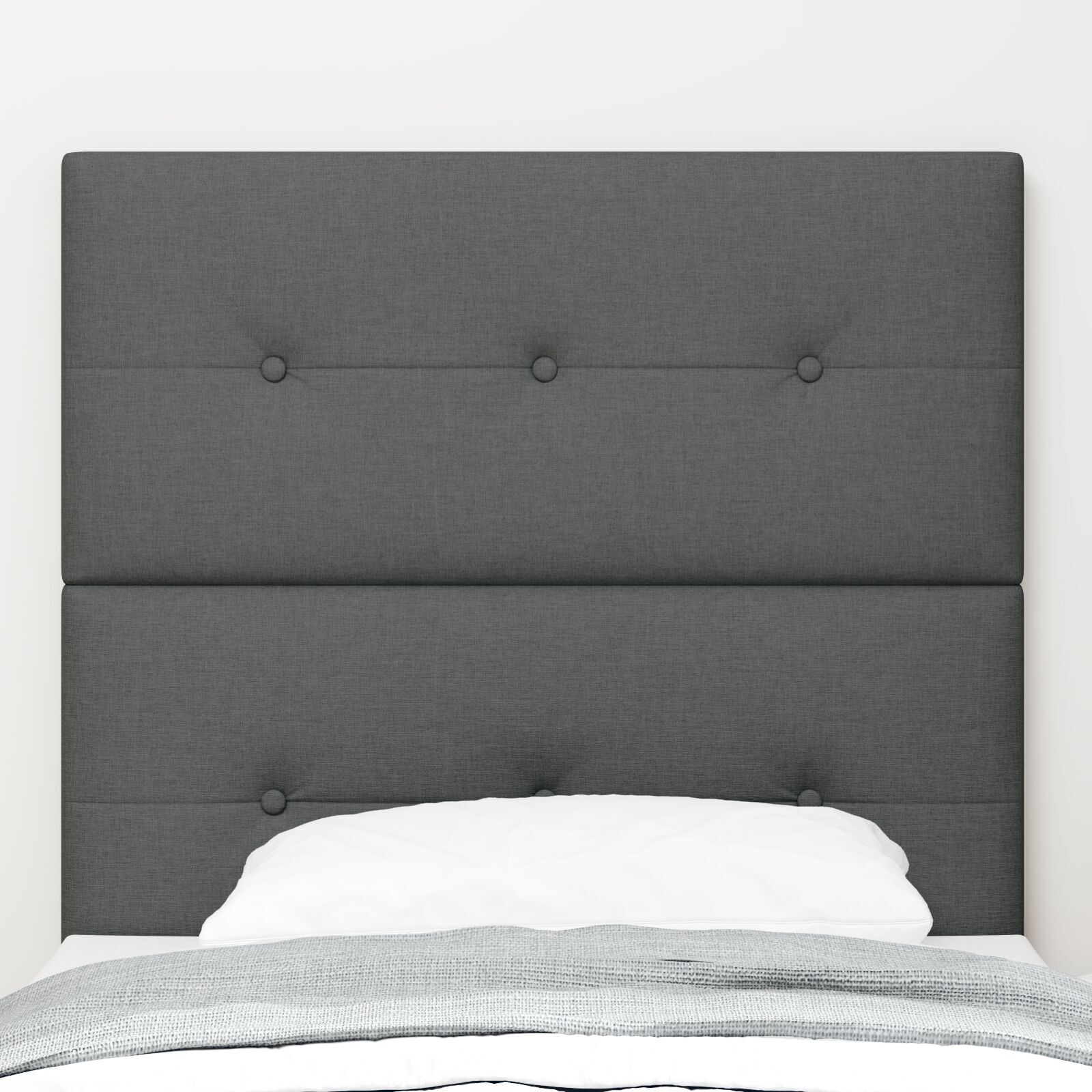 vidaXL Tăblie cap cu headboard Manual Gri închis 100 cm țesătură