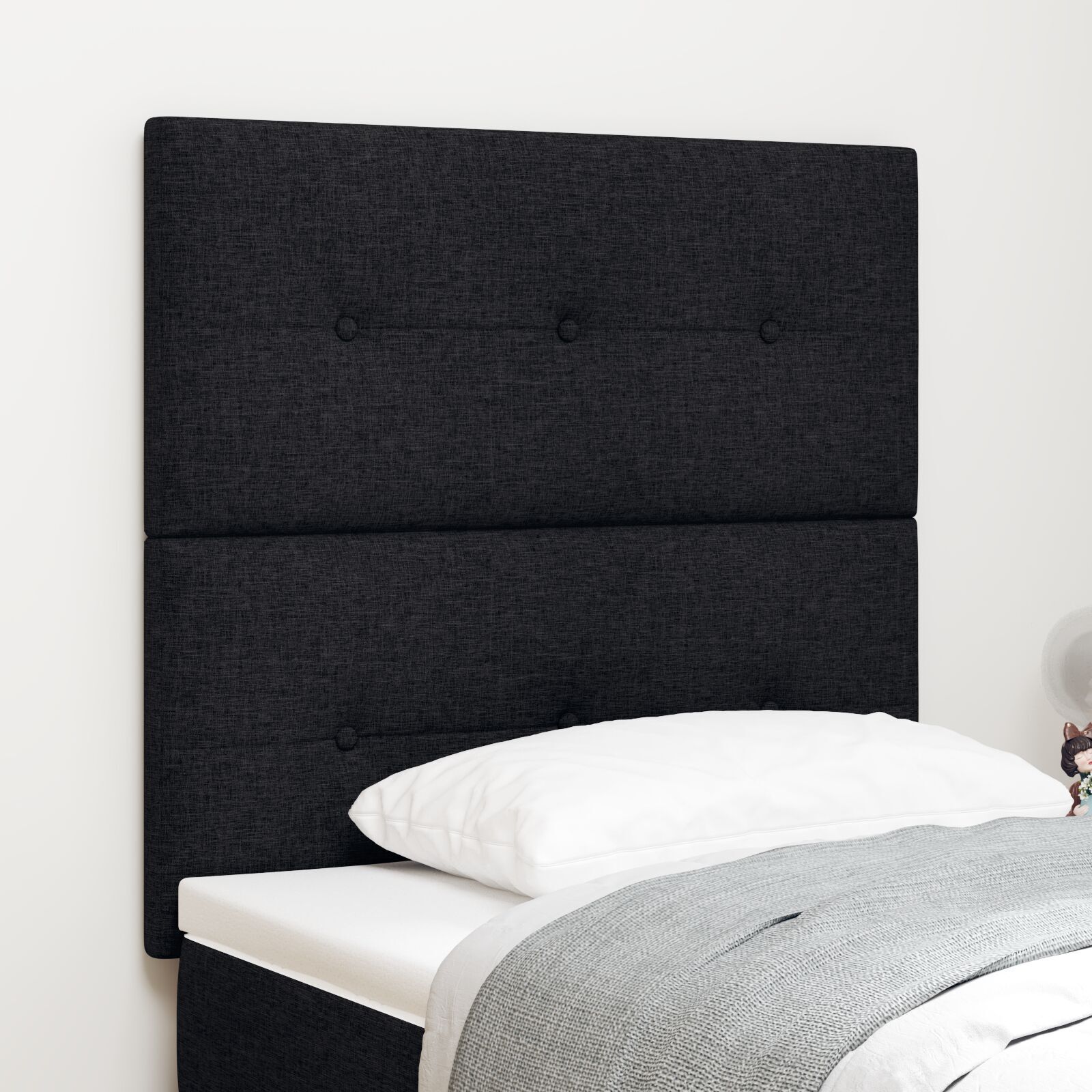 vidaXL Tăblie cap cu headboard Manual Negru 100 cm țesătură