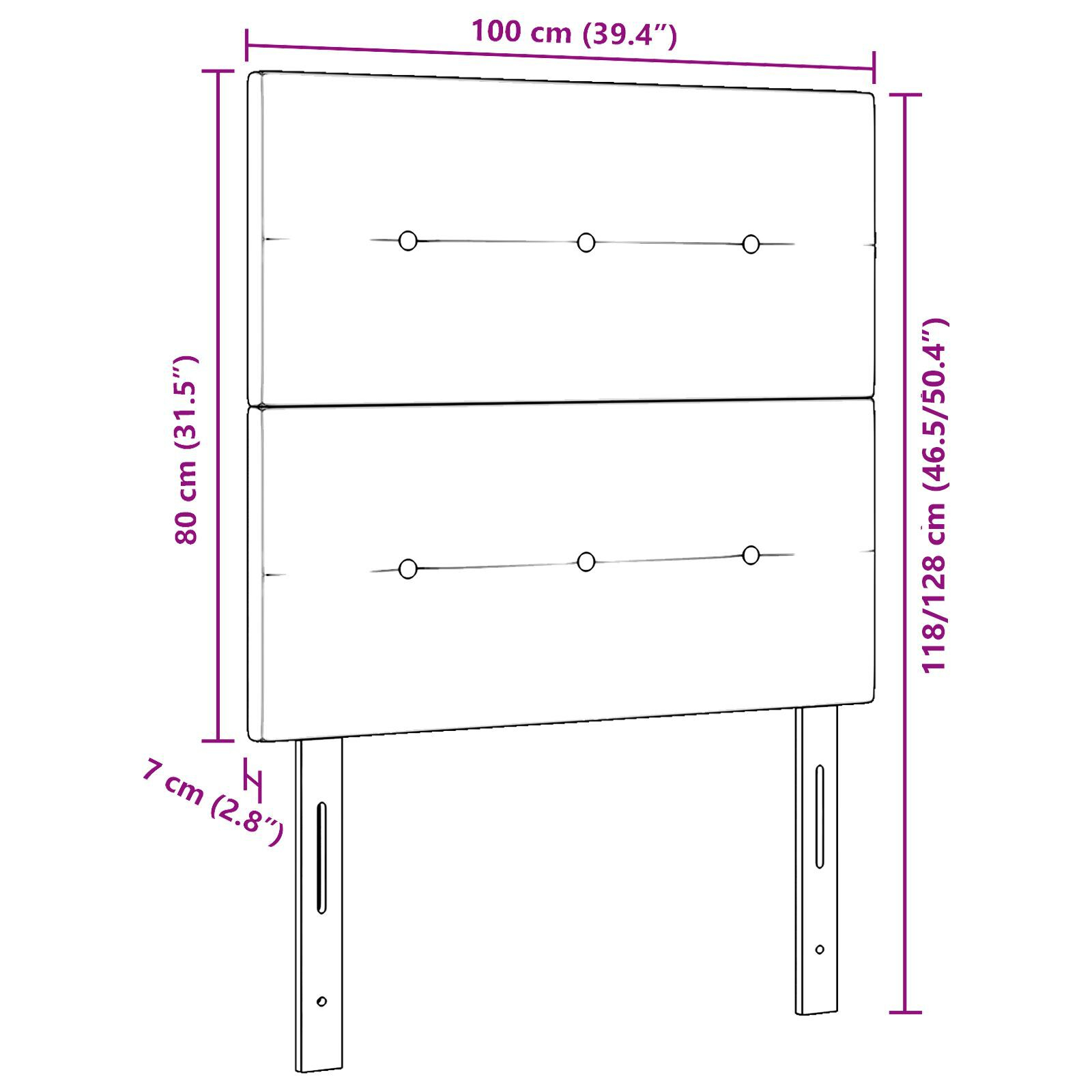 vidaXL Tăblie cap cu headboard Manual Maro închis 100 cm țesătură