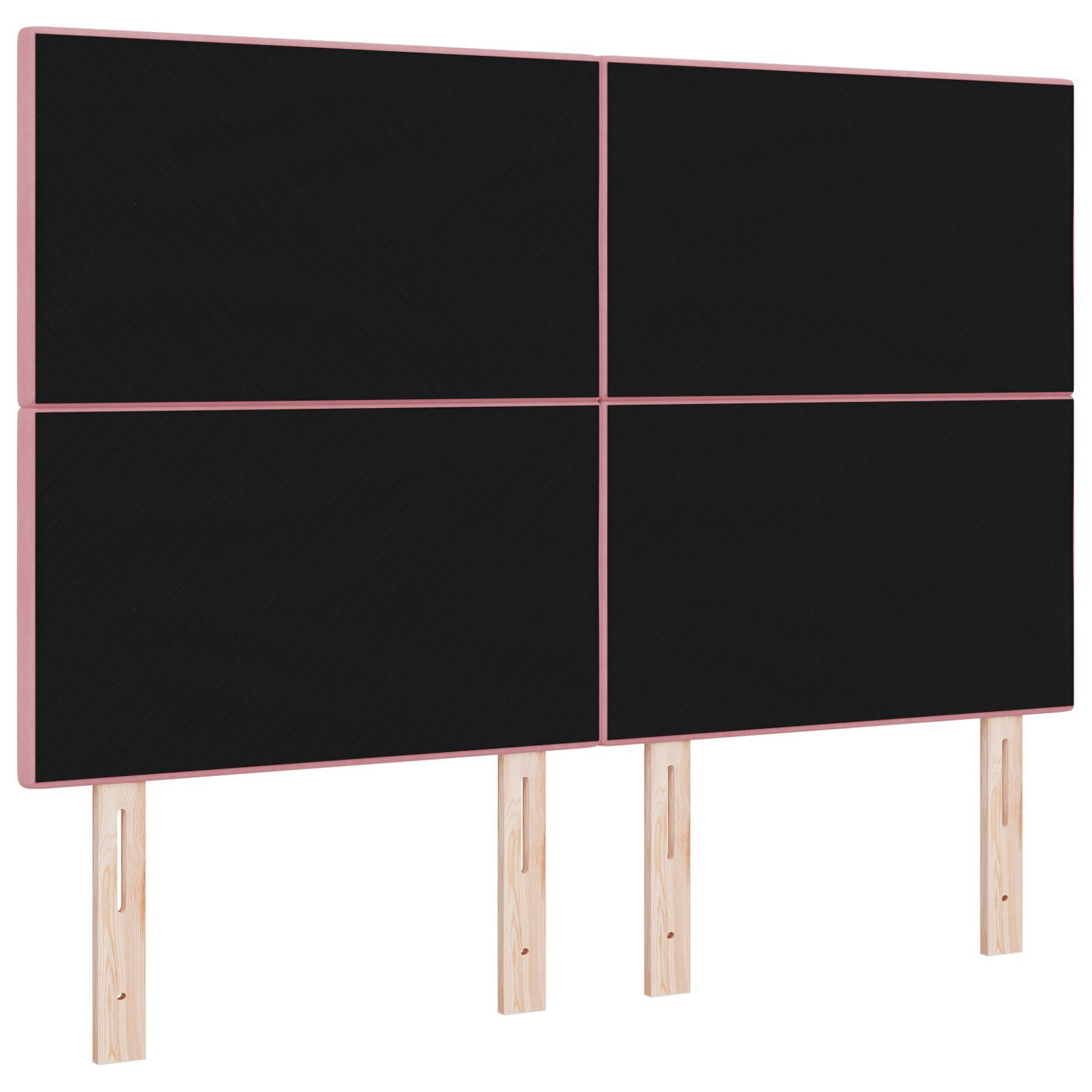 vidaXL Tăblie cap Pe perete cu headboard Manual Roz 160 cm Catifea vidaXL Tăblie cap Pe perete cu headboard Manual Roz 160 cm Catifea