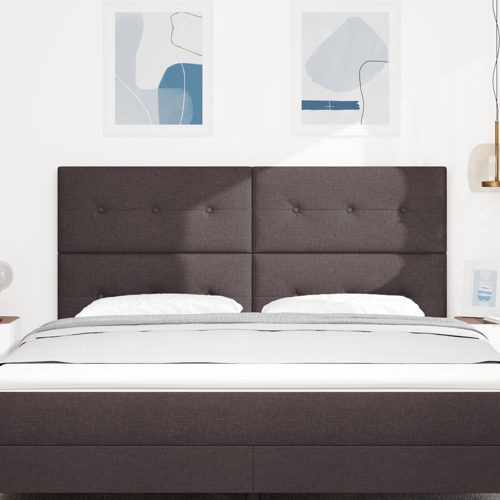 vidaXL Tăblie cap cu headboard Manual Maro închis 180 cm țesătură