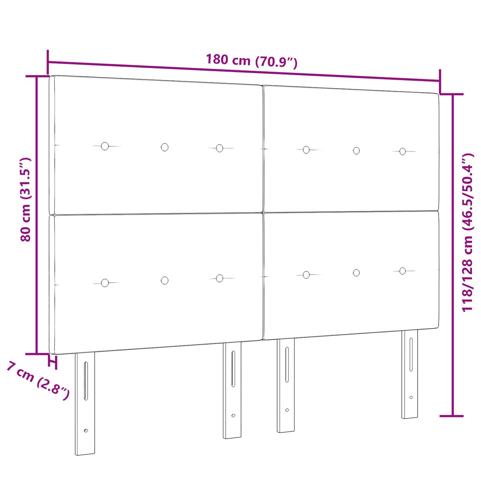 vidaXL Tăblie cap cu headboard Manual albastru 180 cm țesătură