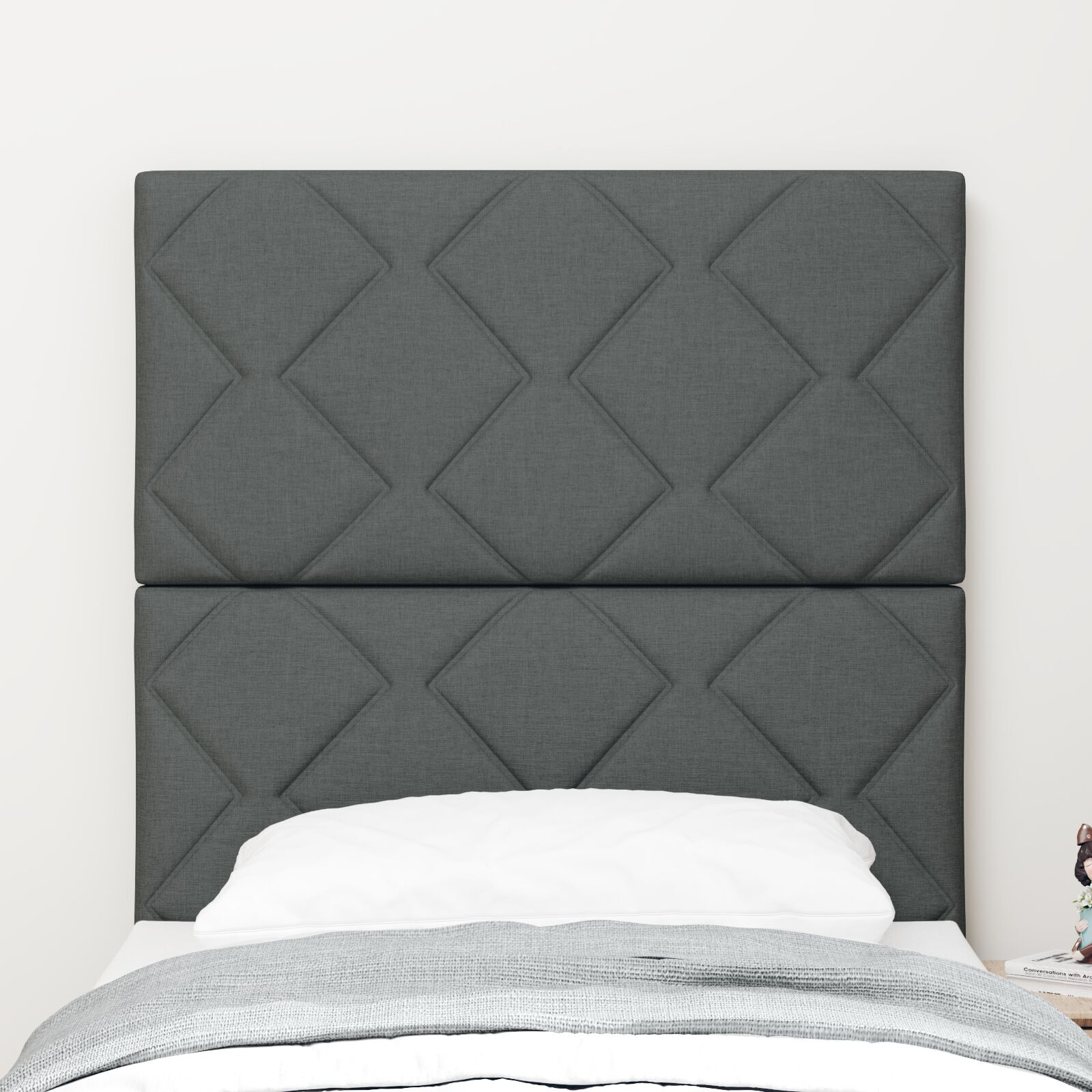 vidaXL Tăblie din Țesătură Geometric Manual Gri închis 80 cm țesătură vidaXL Tăblie din Țesătură Geometric Manual Gri închis 80 cm țesătură