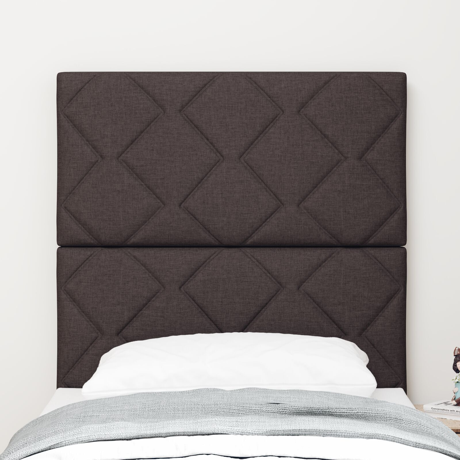 vidaXL Tăblie din Țesătură Geometric Manual Maro închis 80 cm țesătură vidaXL Tăblie din Țesătură Geometric Manual Maro închis 80 cm țesătură