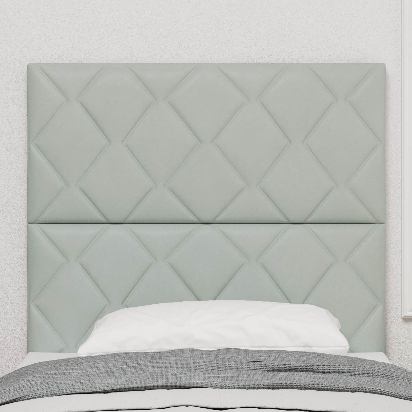 vidaXL Tăblie cap Pe perete Geometric Manual Gri deschis 90 cm Catifea vidaXL Tăblie cap Pe perete Geometric Manual Gri deschis 90 cm Catifea