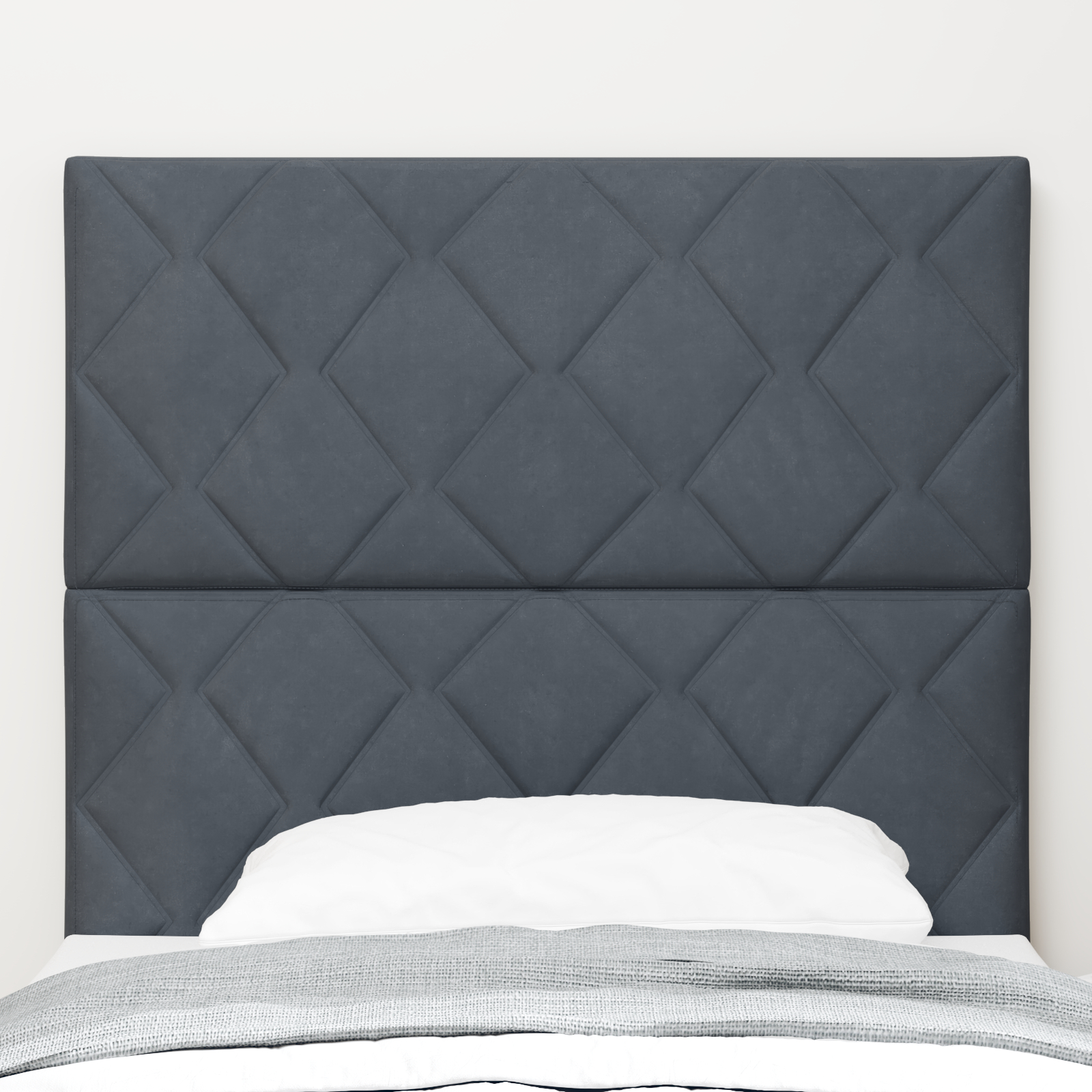 vidaXL Tăblie cap Pe perete Geometric Manual Gri închis 90 cm Catifea vidaXL Tăblie cap Pe perete Geometric Manual Gri închis 90 cm Catifea