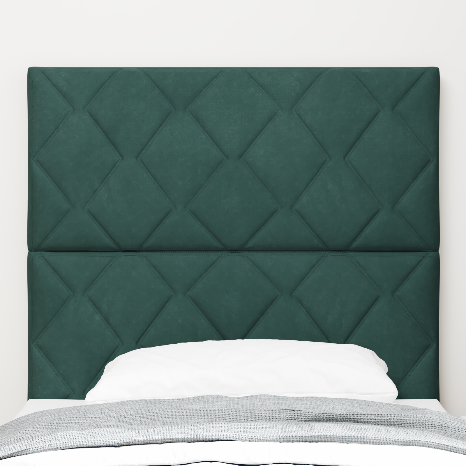 vidaXL Tăblie de pat verde închis din catifea, design blocuri de diamant, 90cm vidaXL Tăblie de pat verde închis din catifea, design blocuri de diamant, 90cm