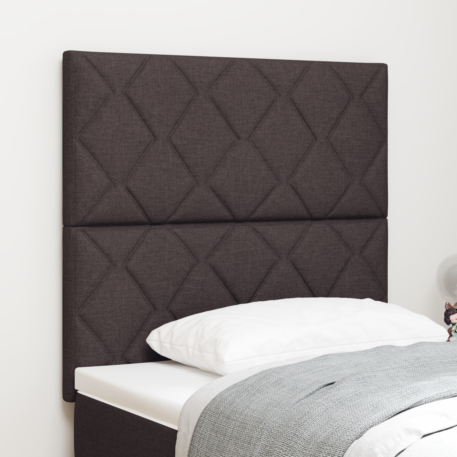 vidaXL Tăblie din Țesătură Geometric Maro închis 100 cm țesătură vidaXL Tăblie din Țesătură Geometric Maro închis 100 cm țesătură