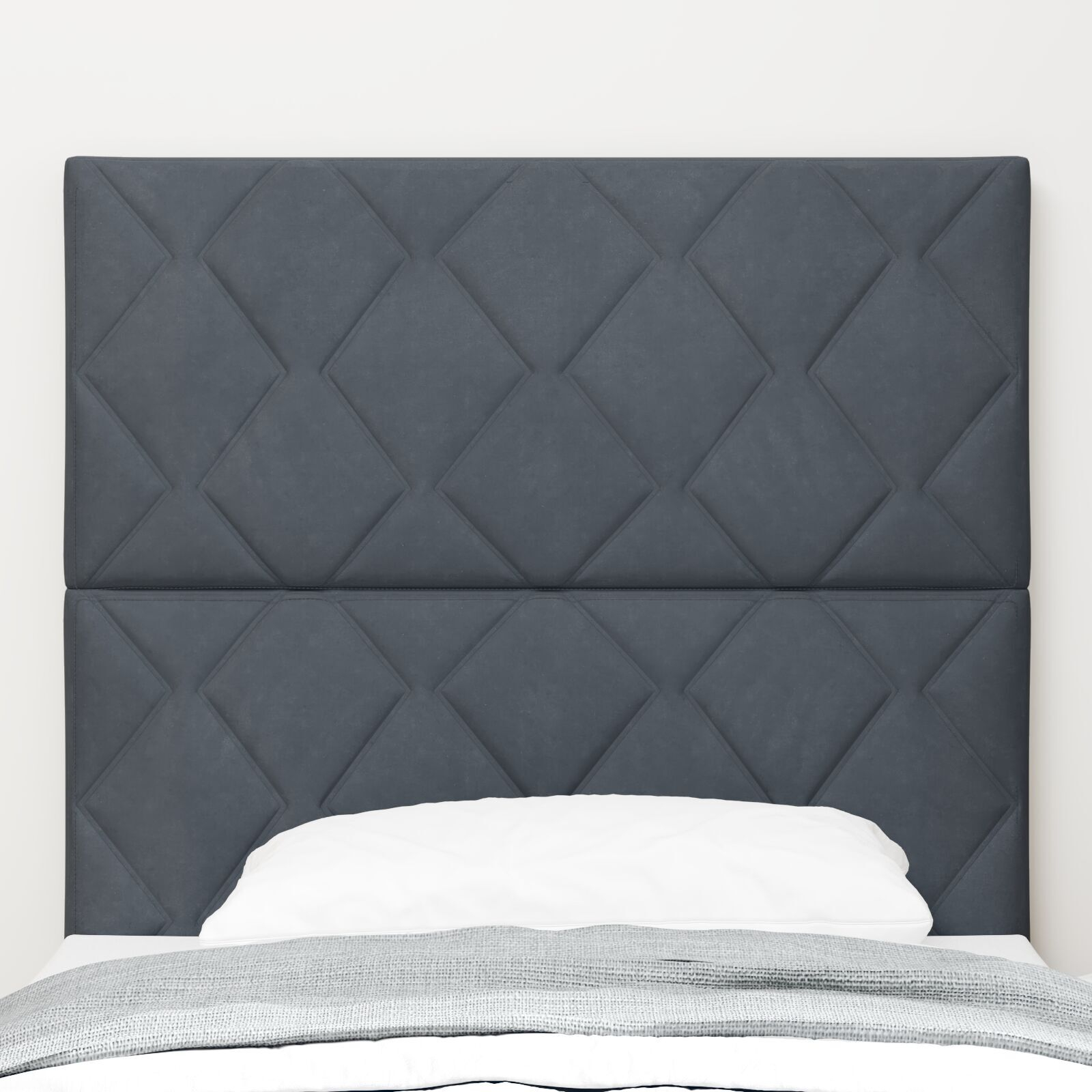 vidaXL Tăblie cap Pe perete Geometric Manual Gri închis 100 cm Catifea vidaXL Tăblie cap Pe perete Geometric Manual Gri închis 100 cm Catifea
