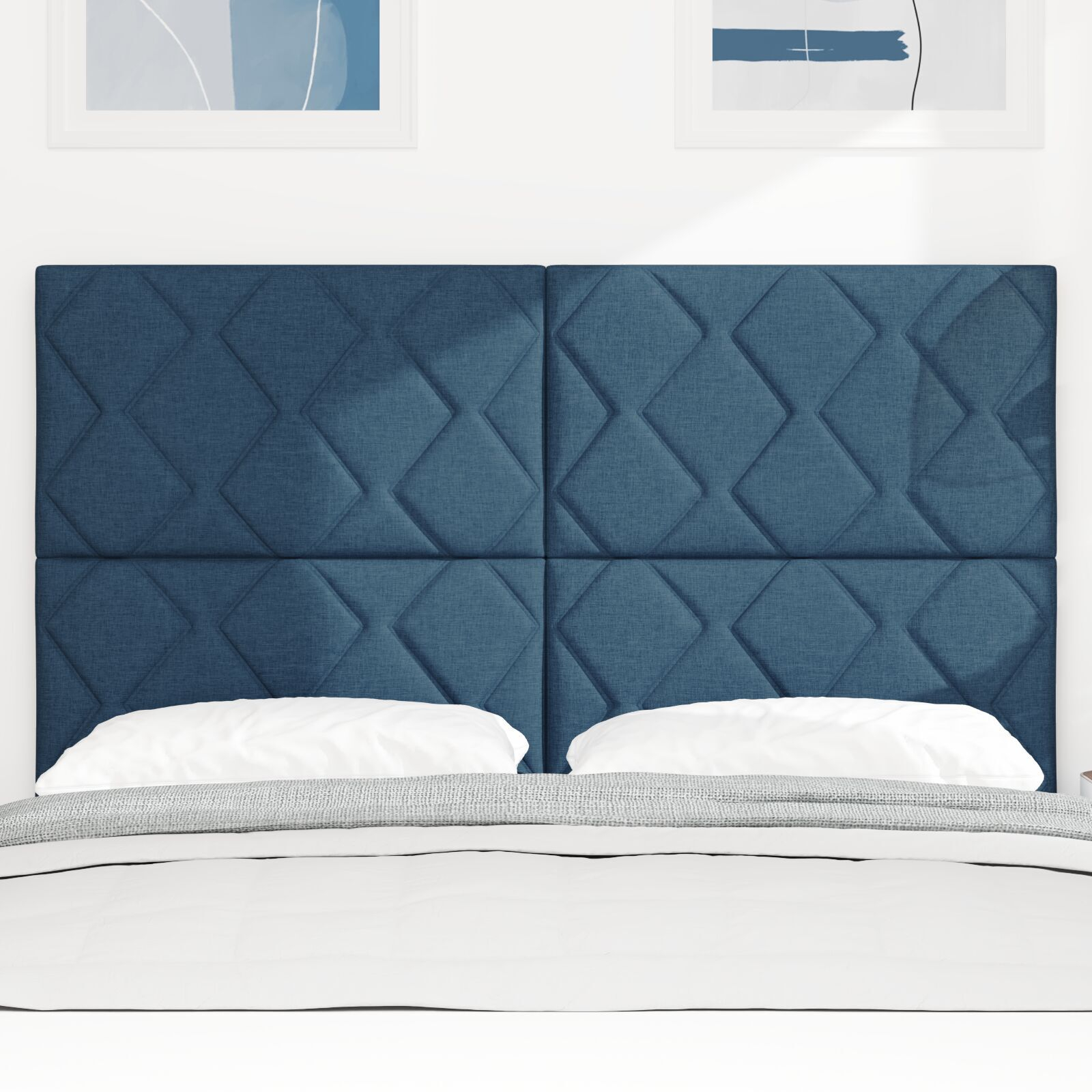 vidaXL Tăblie din Țesătură Geometric Manual albastru 140 cm țesătură vidaXL Tăblie din Țesătură Geometric Manual albastru 140 cm țesătură
