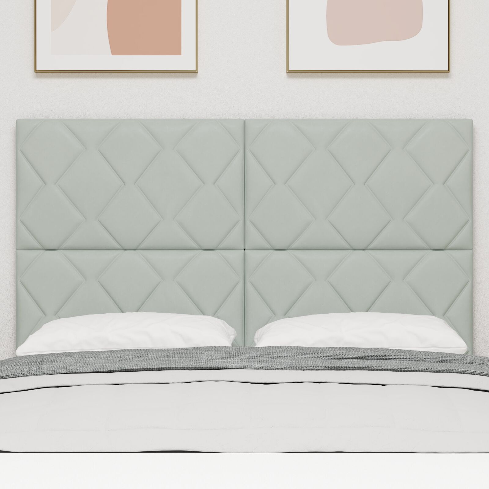 vidaXL Tăblie cap Pe perete Geometric Gri deschis 144 cm Catifea vidaXL Tăblie cap Pe perete Geometric Gri deschis 144 cm Catifea