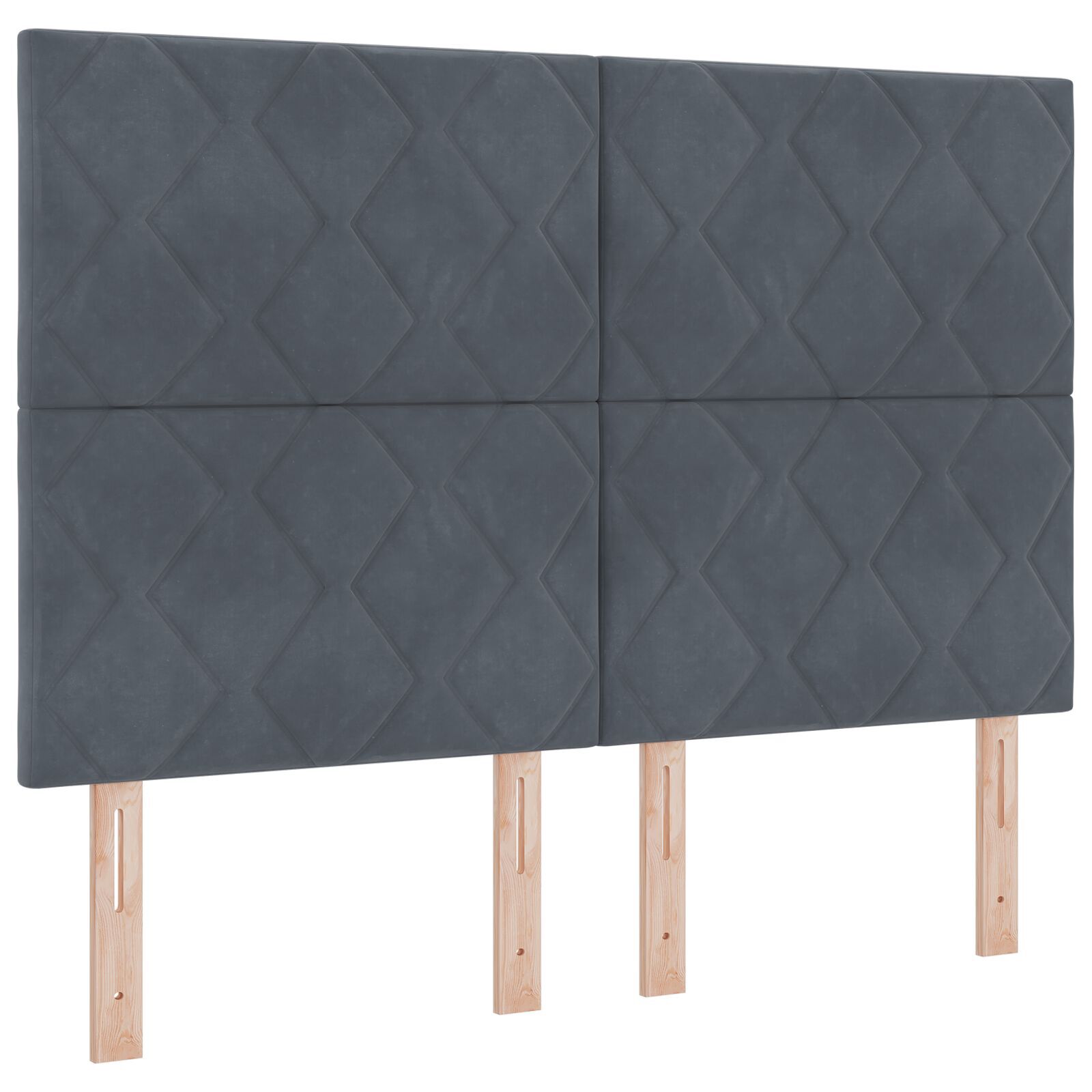 vidaXL Tăblie cap Pe perete Geometric Manual Gri închis 144 cm Catifea vidaXL Tăblie cap Pe perete Geometric Manual Gri închis 144 cm Catifea
