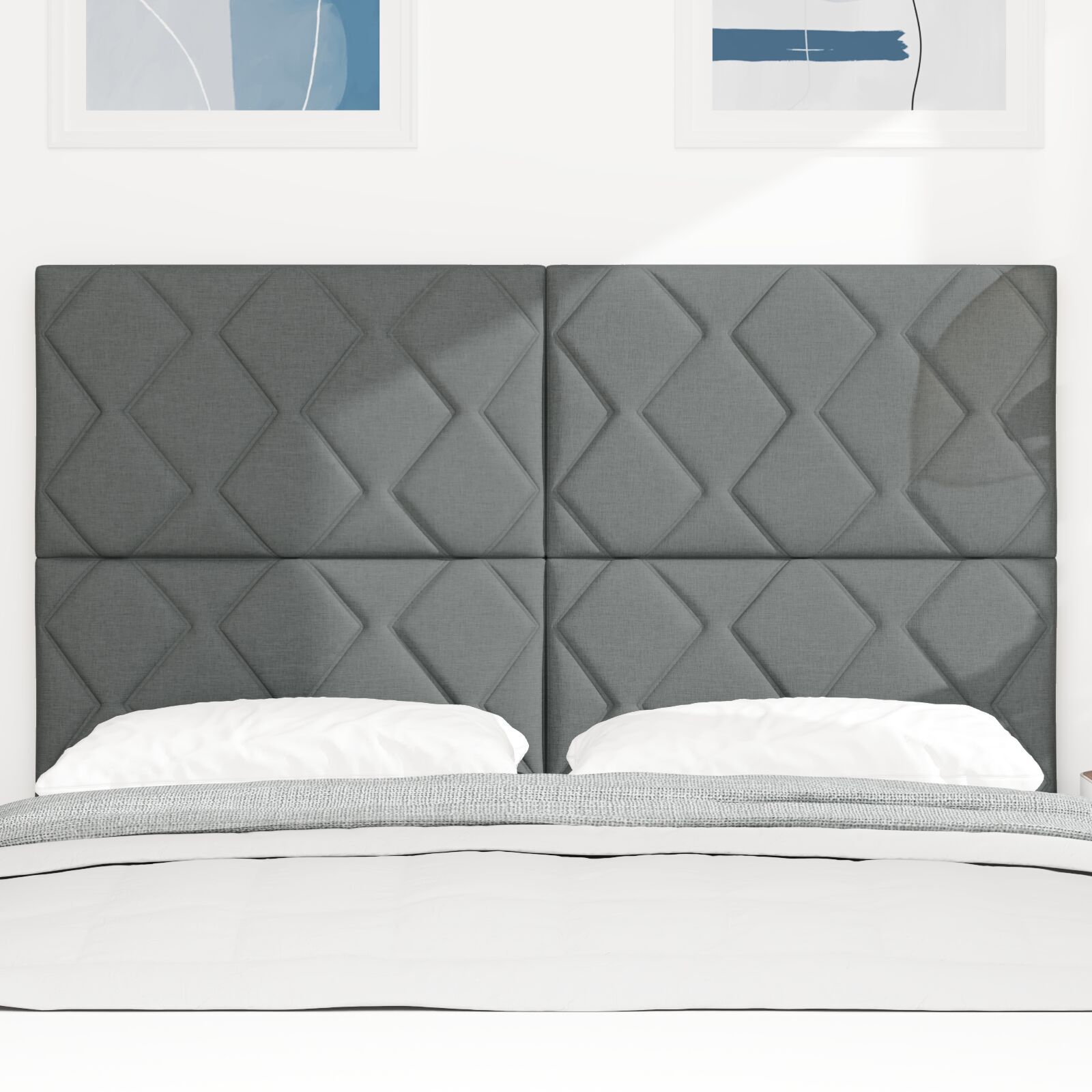 vidaXL Tăblie din Țesătură Geometric Manual Gri închis 160 cm țesătură vidaXL Tăblie din Țesătură Geometric Manual Gri închis 160 cm țesătură