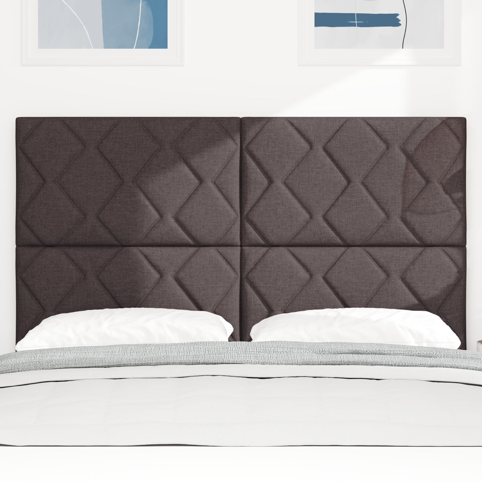 vidaXL Tăblie din Țesătură Geometric Maro închis 160 cm țesătură vidaXL Tăblie din Țesătură Geometric Maro închis 160 cm țesătură