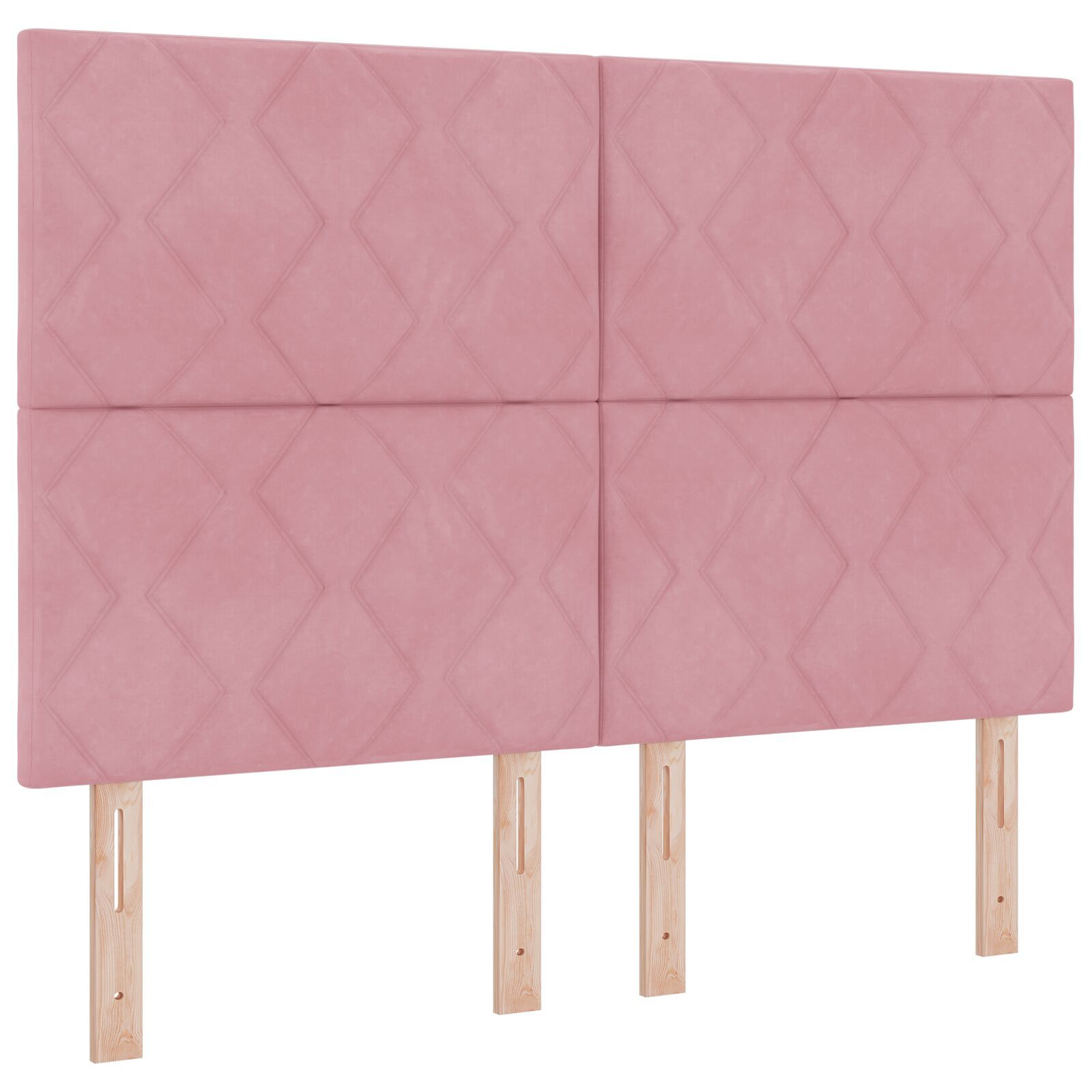 vidaXL Tăblie cap Pe perete Geometric cu headboard Roz 160 cm Catifea vidaXL Tăblie cap Pe perete Geometric cu headboard Roz 160 cm Catifea