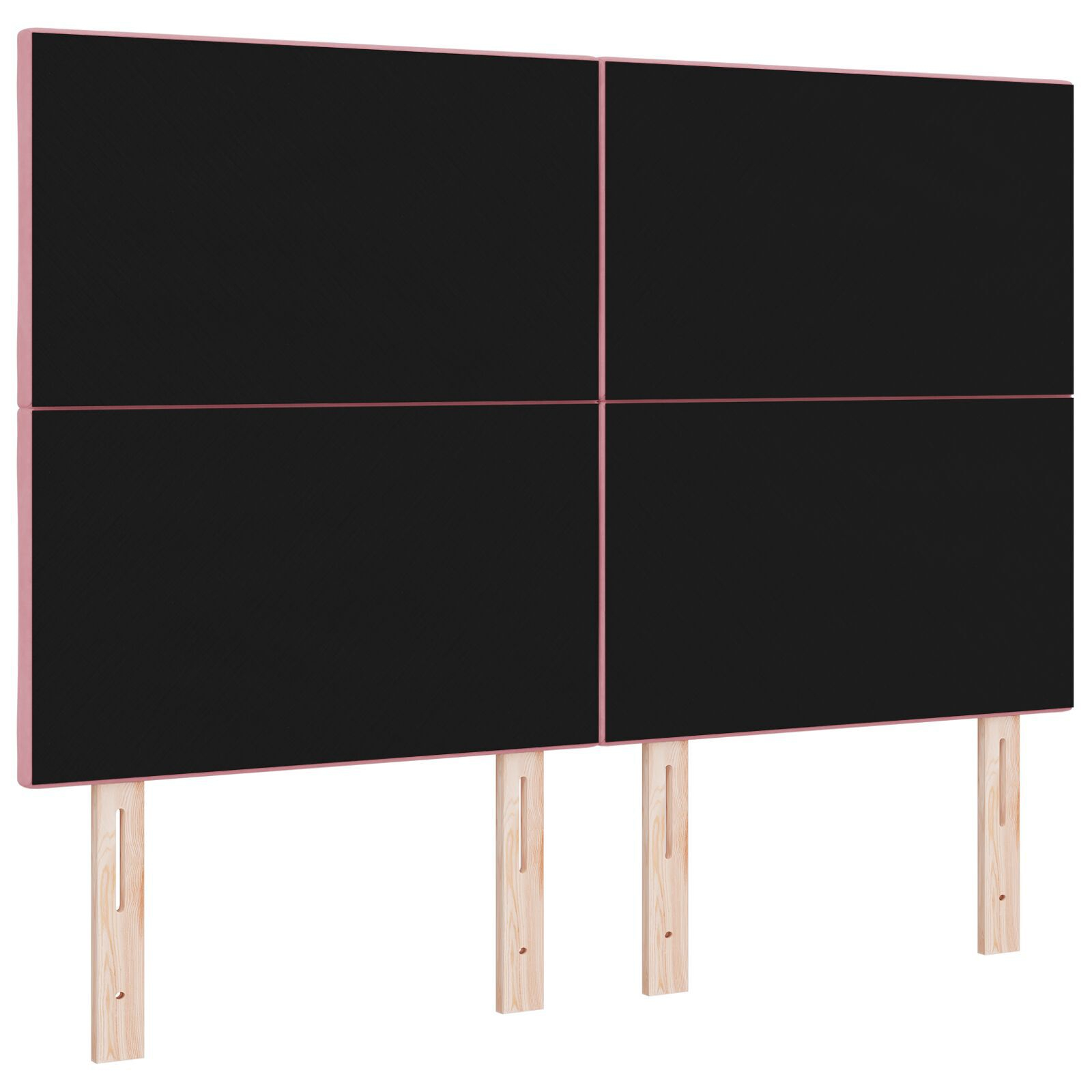 vidaXL Tăblie cap Pe perete Geometric cu headboard Roz 160 cm Catifea vidaXL Tăblie cap Pe perete Geometric cu headboard Roz 160 cm Catifea
