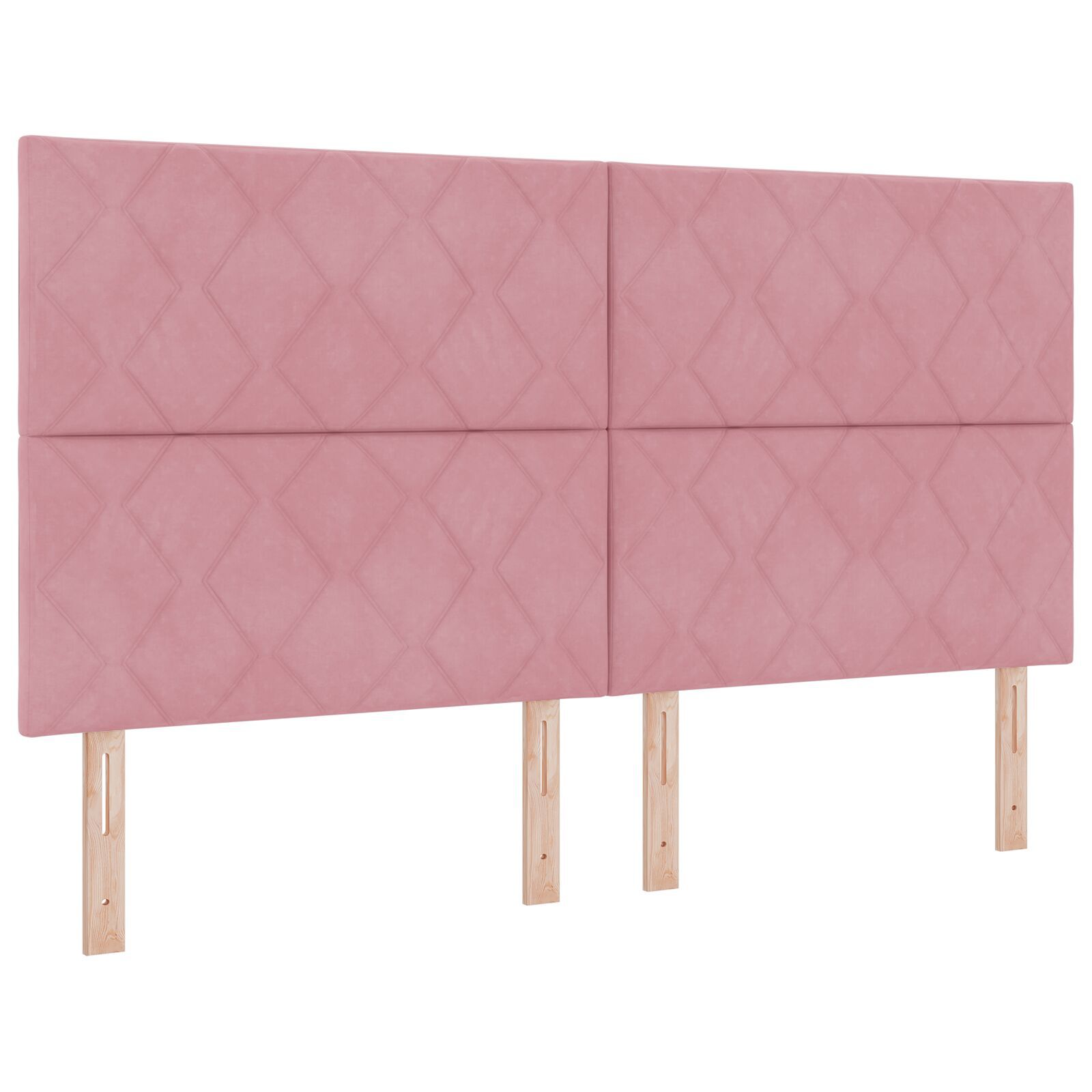 vidaXL Tăblie cap Pe perete Geometric cu headboard Roz 180 cm Catifea vidaXL Tăblie cap Pe perete Geometric cu headboard Roz 180 cm Catifea