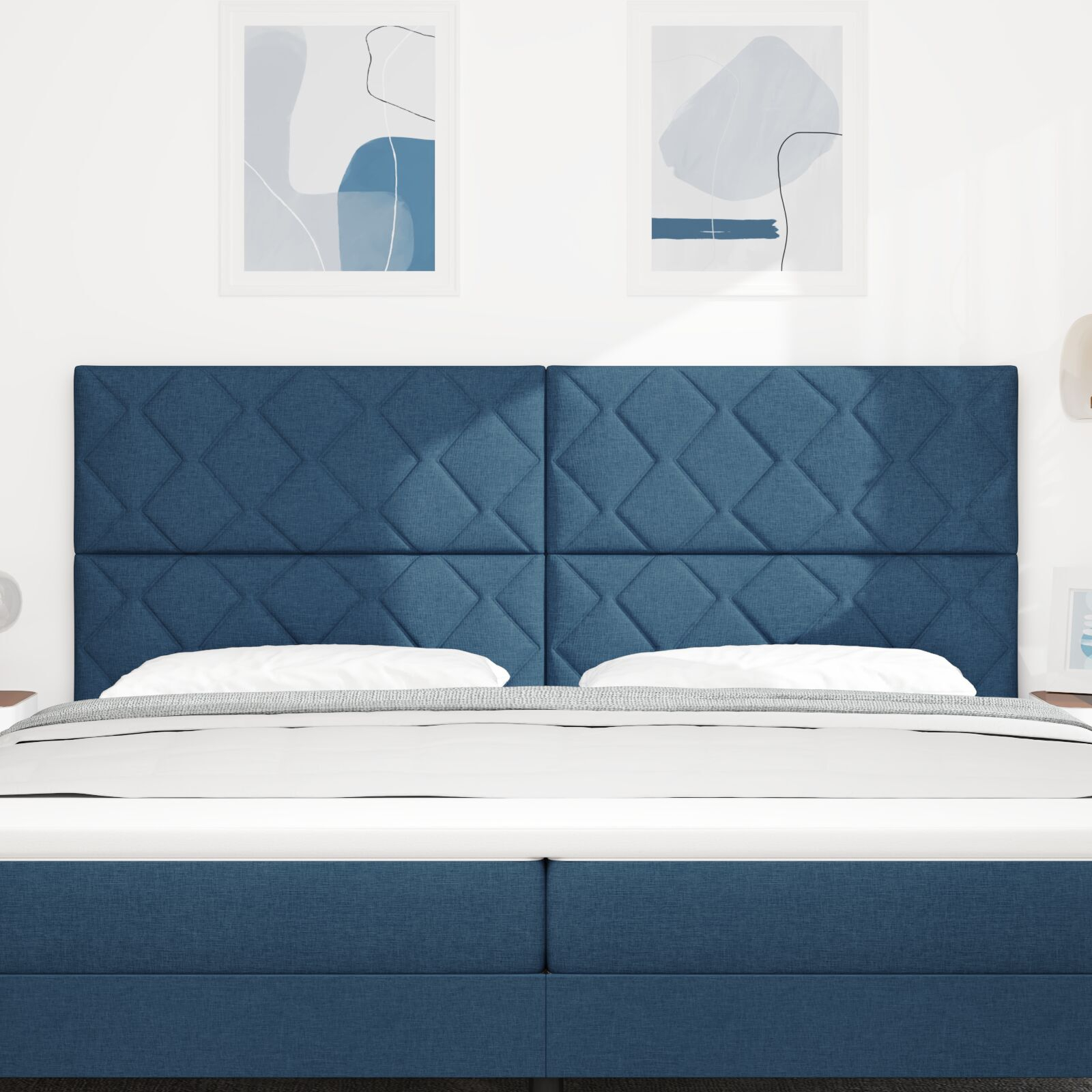 vidaXL Tăblie din Țesătură Geometric Manual albastru 200 cm țesătură vidaXL Tăblie din Țesătură Geometric Manual albastru 200 cm țesătură
