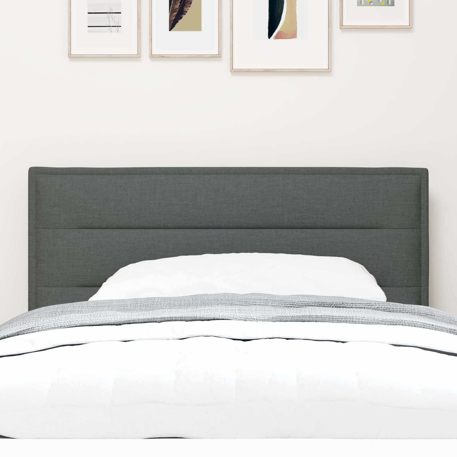 vidaXL Cap de pat LED Design Linii Gri Închis 80 cm Țesătură