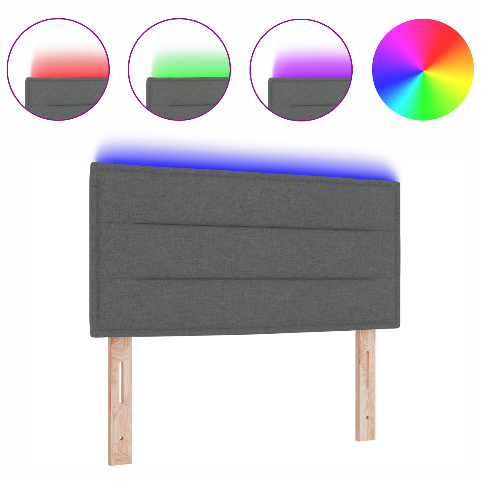 vidaXL Cadran LED Design Linii Gri închis 90 cm Țesătură