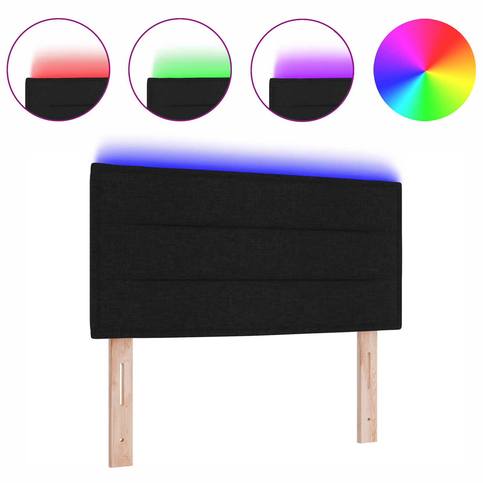 vidaXL Căpătâi LED Design Linii Negru 90 cm Țesătură vidaXL Căpătâi LED Design Linii Negru 90 cm Țesătură