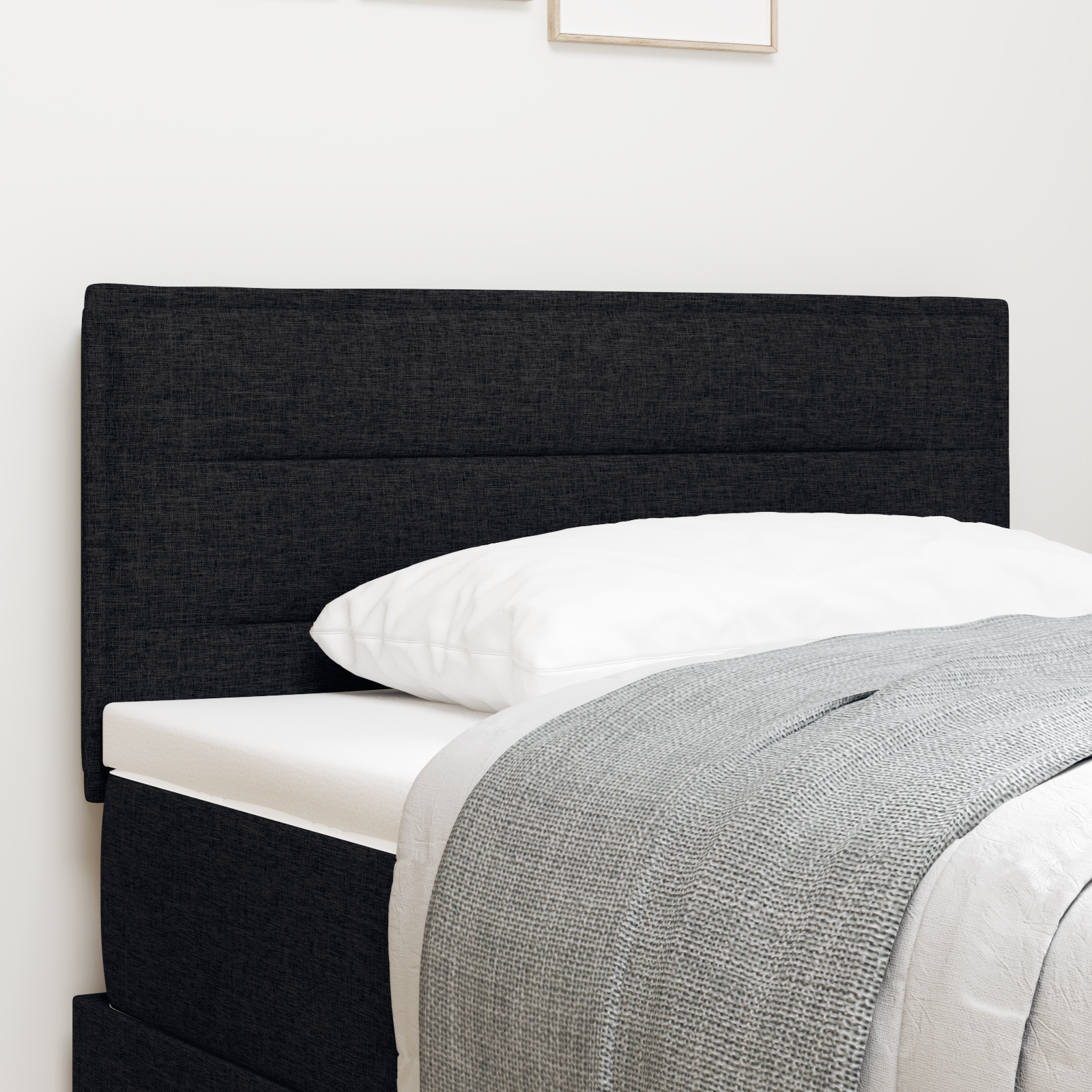 vidaXL Căpătâi LED Design Linii Negru 90 cm Țesătură vidaXL Căpătâi LED Design Linii Negru 90 cm Țesătură