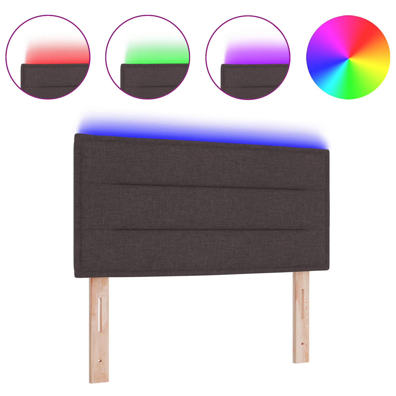 vidaXL Capitonat LED Design Linii Maro Închis 90 cm Țesătură