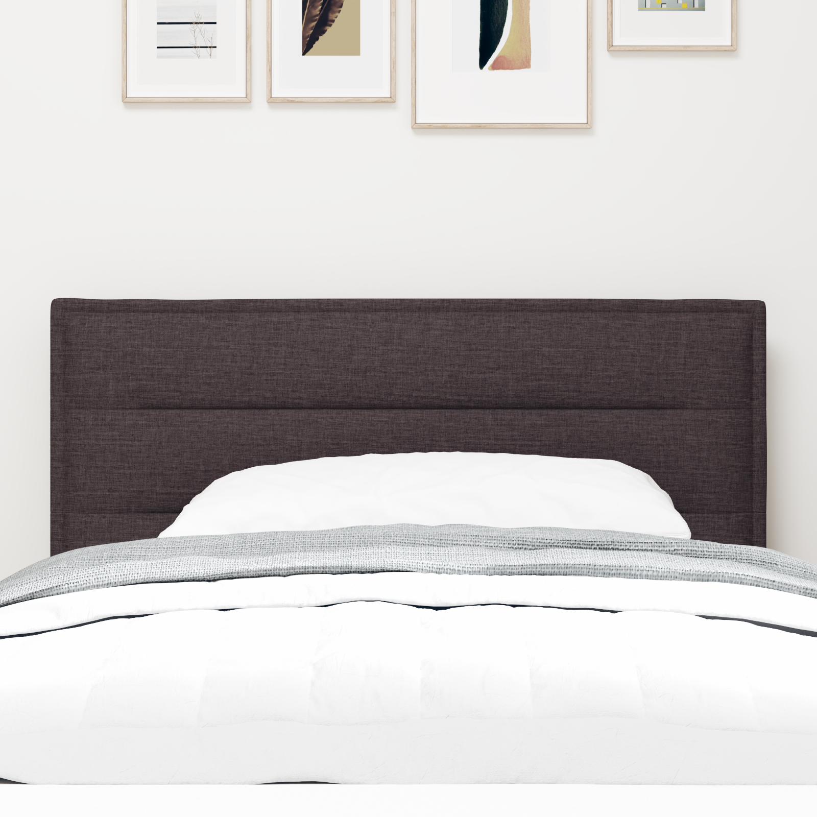 vidaXL Capitonat LED Design Linii Maro Închis 90 cm Țesătură