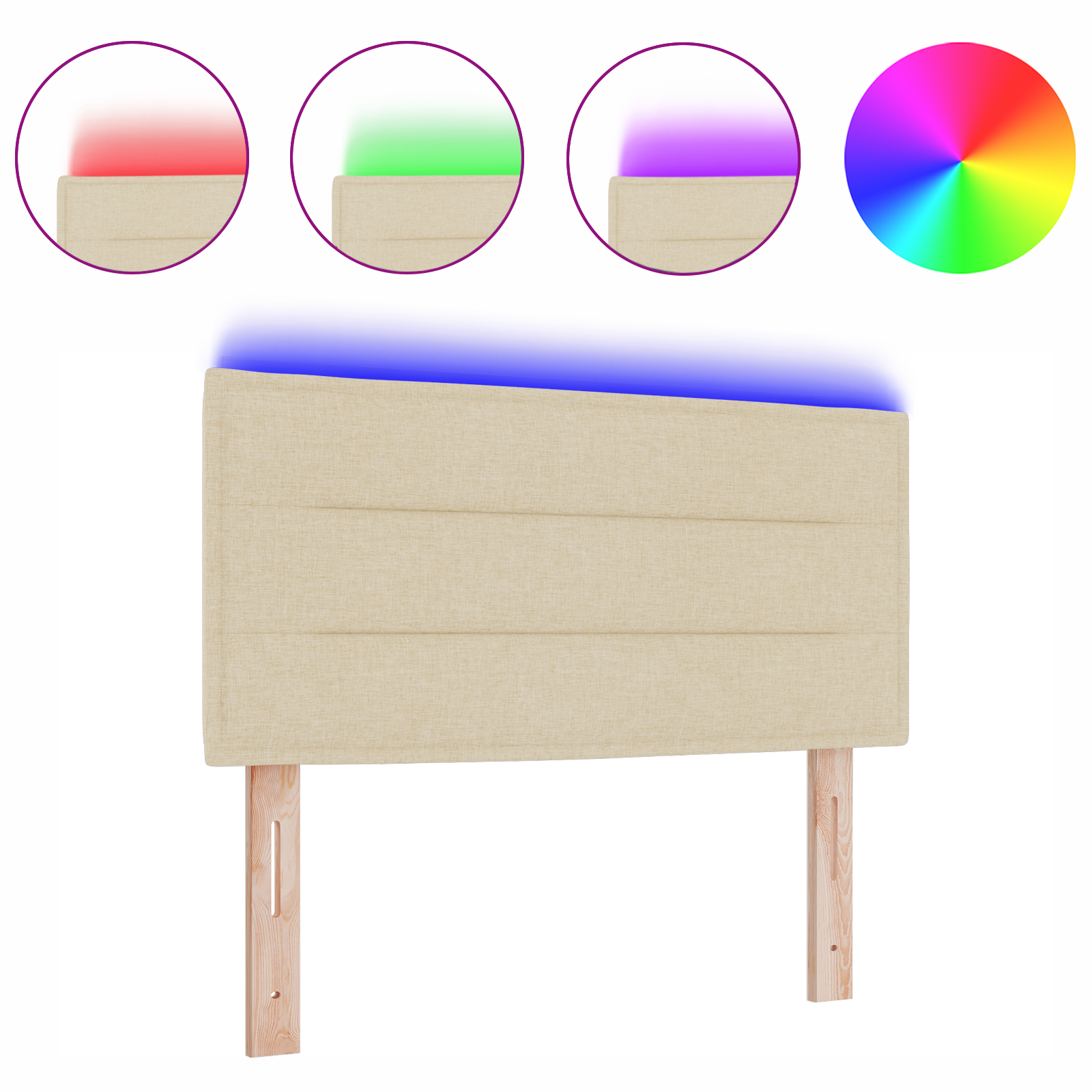 vidaXL Cap de Pat LED Design Linii Crem 100 cm Țesătură vidaXL Cap de Pat LED Design Linii Crem 100 cm Țesătură