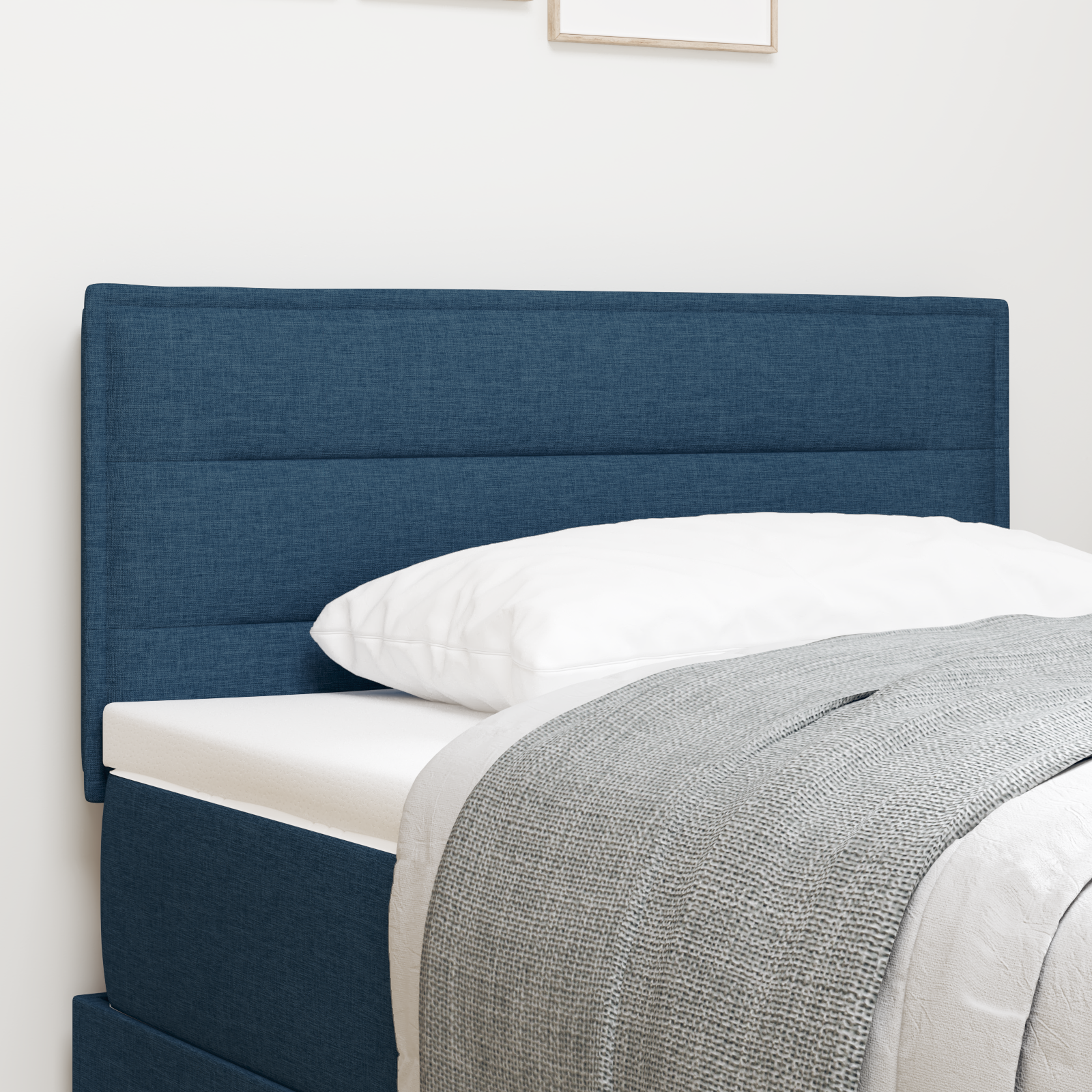 vidaXL Cap de Pat Design Linii Albastru 100 cm Țesătură vidaXL Cap de Pat Design Linii Albastru 100 cm Țesătură