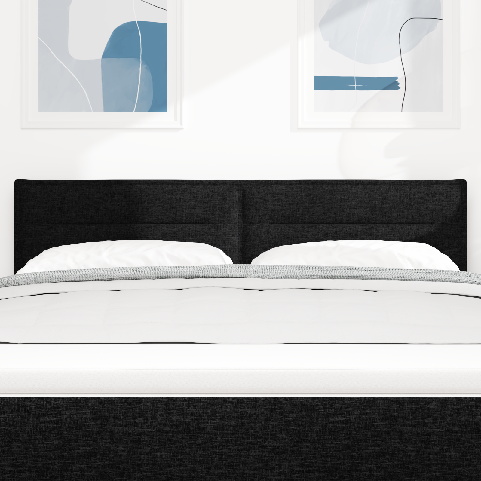 vidaXL Cap de pat LED Design Linii Negru 80 cm Țesătură vidaXL Cap de pat LED Design Linii Negru 80 cm Țesătură