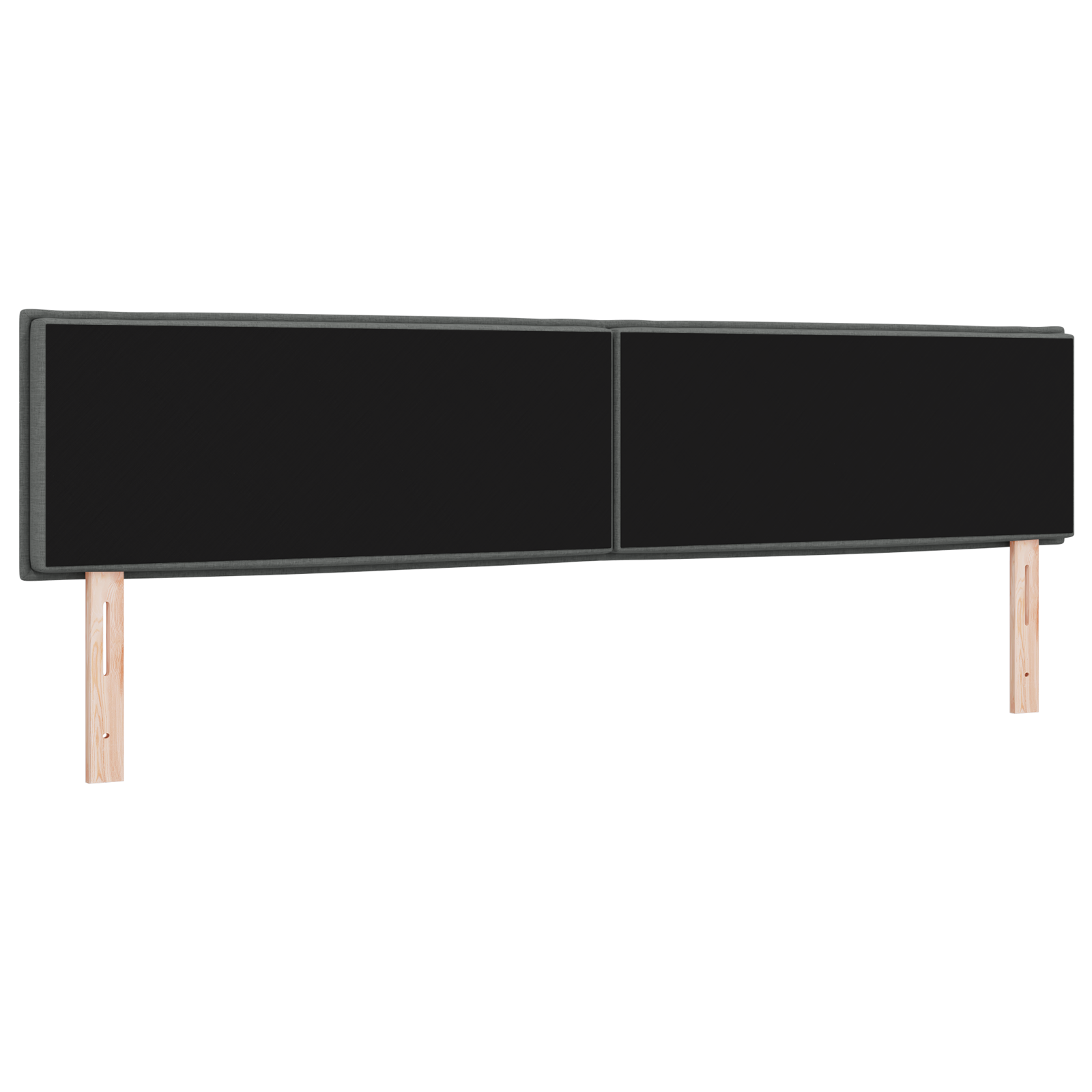 vidaXL Tăblie LED cu lumini cu bandă LED Gri închis 200 cm țesătură