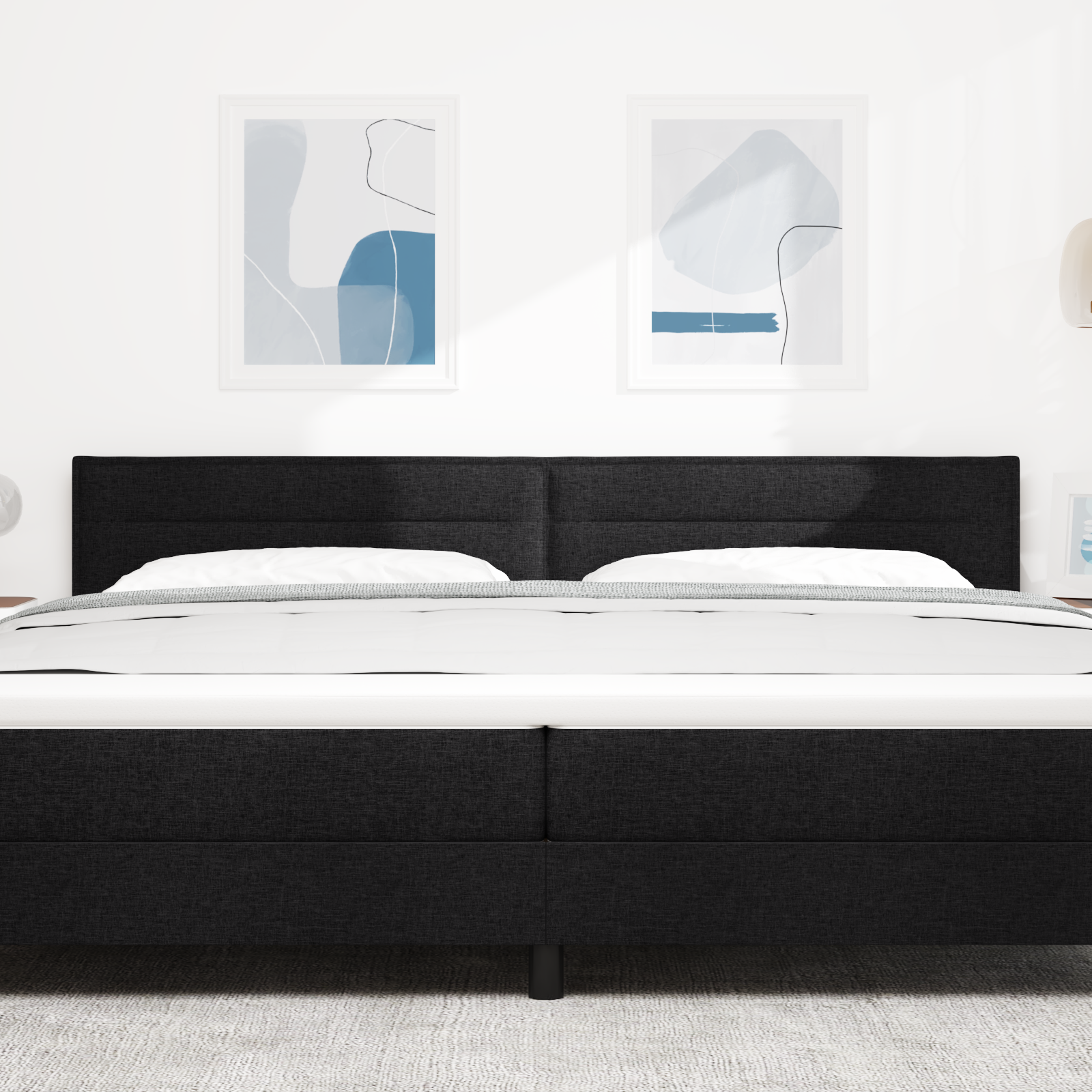 vidaXL Cap de Pat LED Design Linii Negru 200 cm Țesătură vidaXL Cap de Pat LED Design Linii Negru 200 cm Țesătură