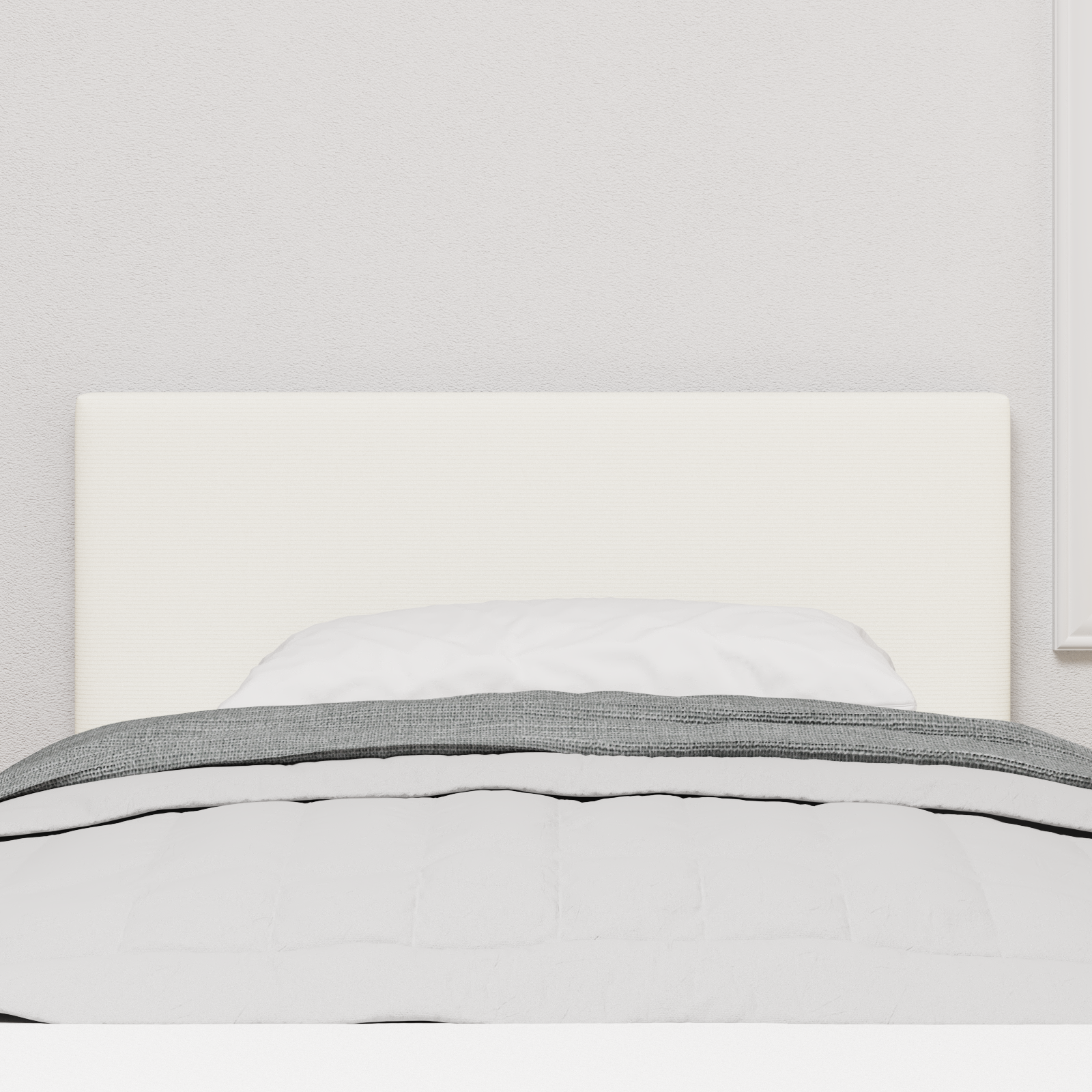 vidaXL Tăblie LED cu lumini cu bandă LED Pe perete Crem 80 cm țesătură