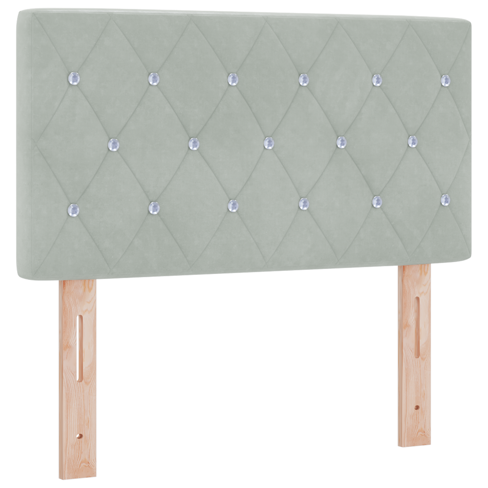vidaXL Cap de pat LED cu butoane din cristal, tapitat, gri deschis, 80 cm, din catifea vidaXL Cap de pat LED cu butoane din cristal, tapitat, gri deschis, 80 cm, din catifea