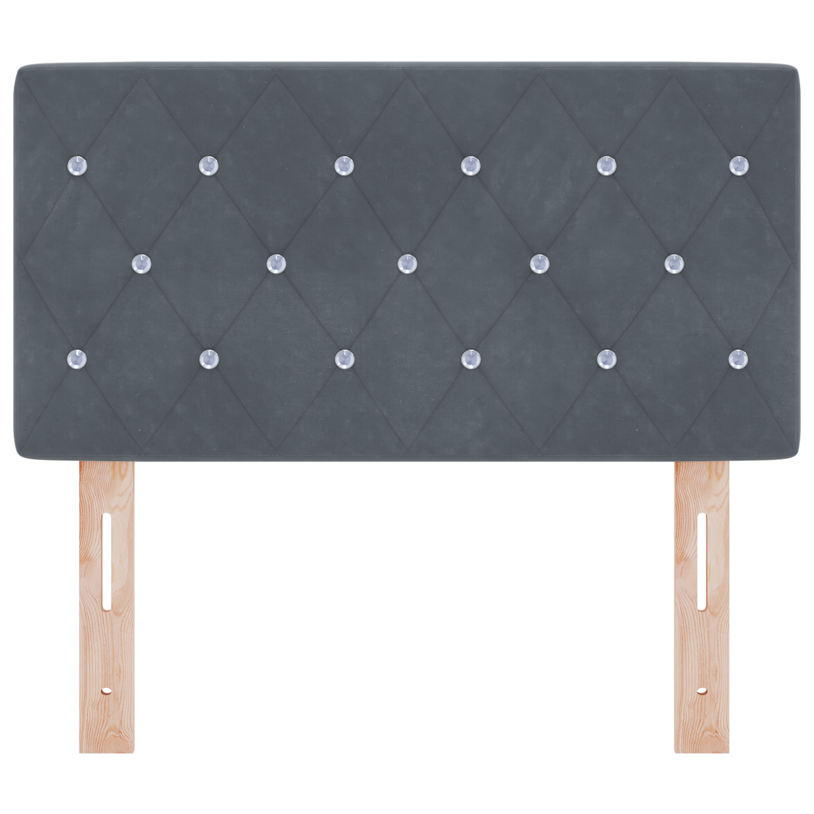 vidaXL Cap de pat LED cu buton cristale, tapițat, gri închis, 80 cm, din velur