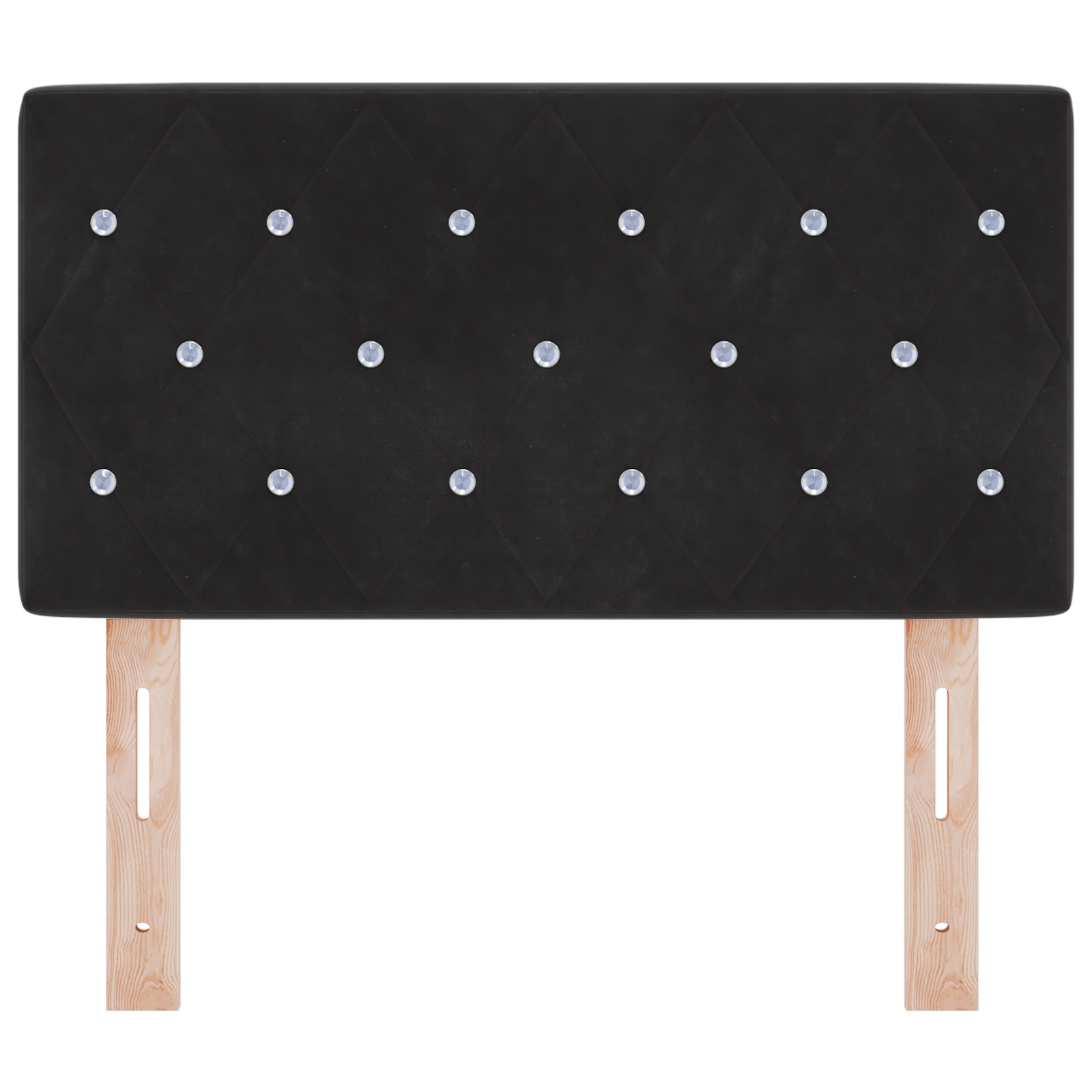 vidaXL Tăblie LED cu lumini cu bandă LED Argyle Negru 80 cm Catifea vidaXL Tăblie LED cu lumini cu bandă LED Argyle Negru 80 cm Catifea