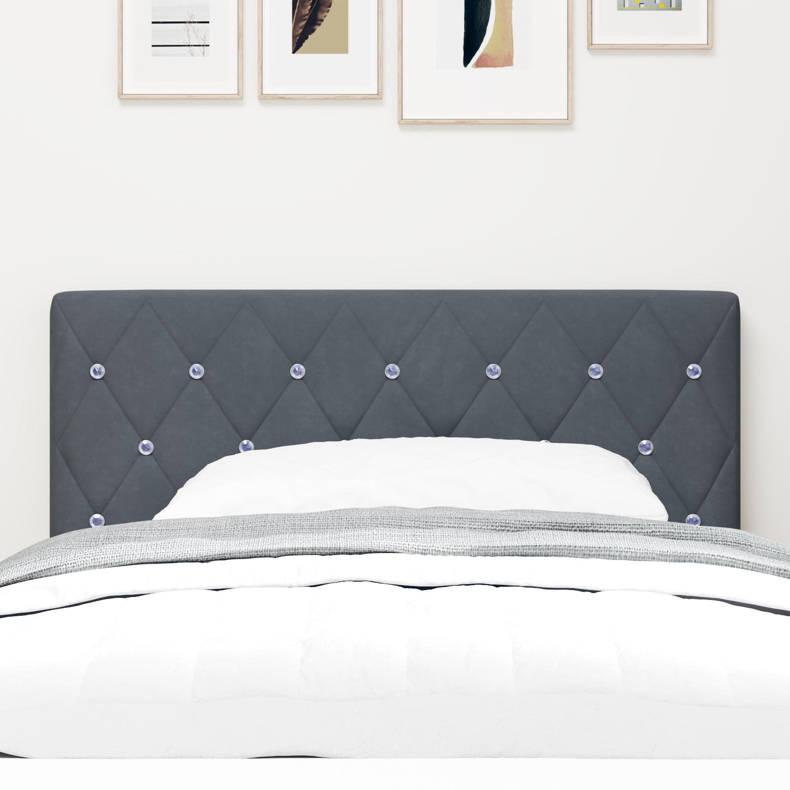 vidaXL Tăblie LED cu lumini cu bandă LED Gri închis 90 cm Catifea