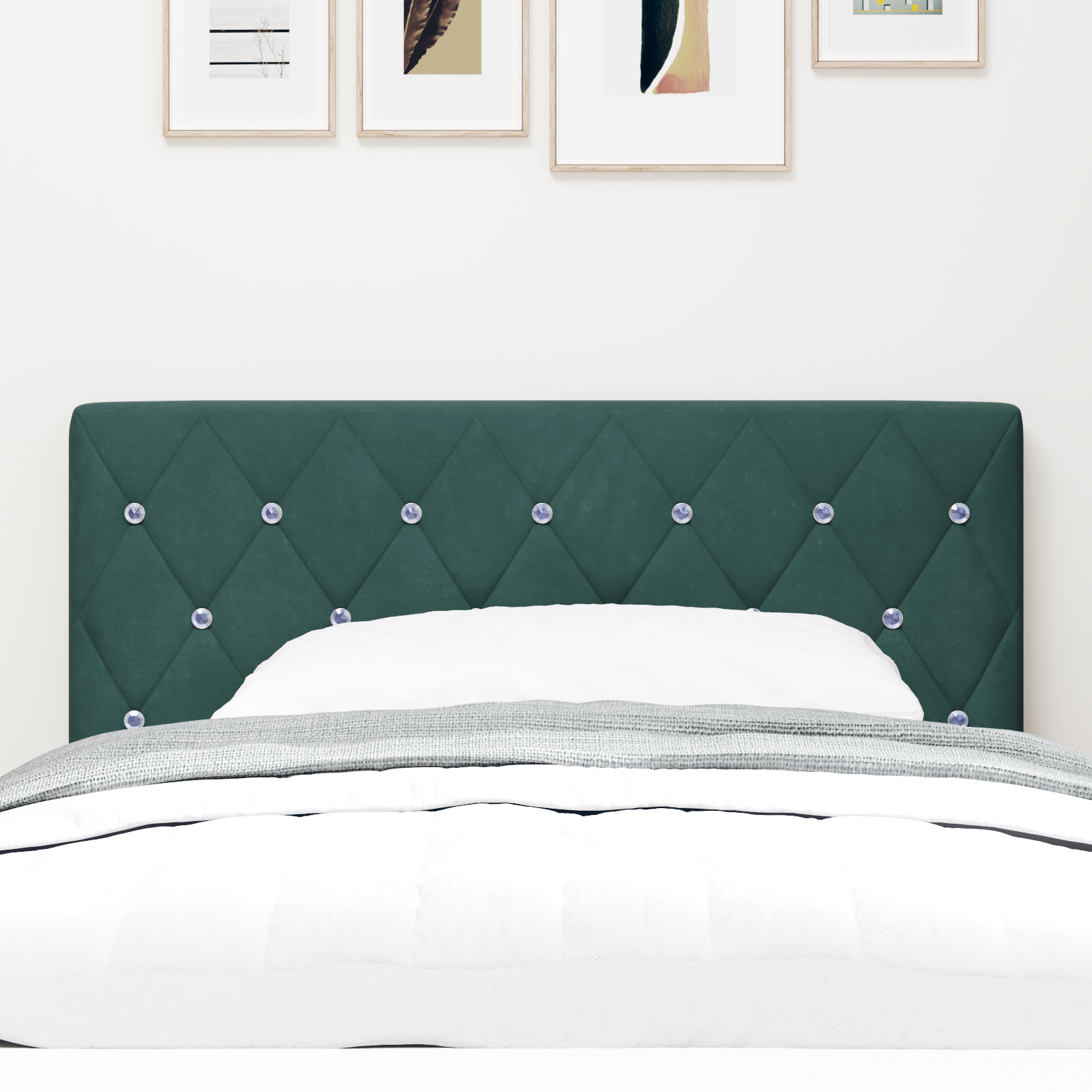 vidaXL Tăblie LED cu lumini cu bandă LED Verde închis 90 cm Catifea