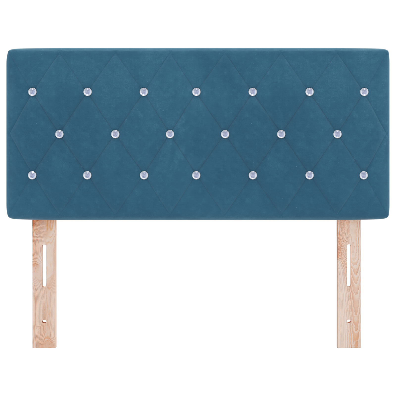 vidaXL Cap de pat LED , cu butoane din cristal, tuftat, albastru închis, 90 cm, din catifea