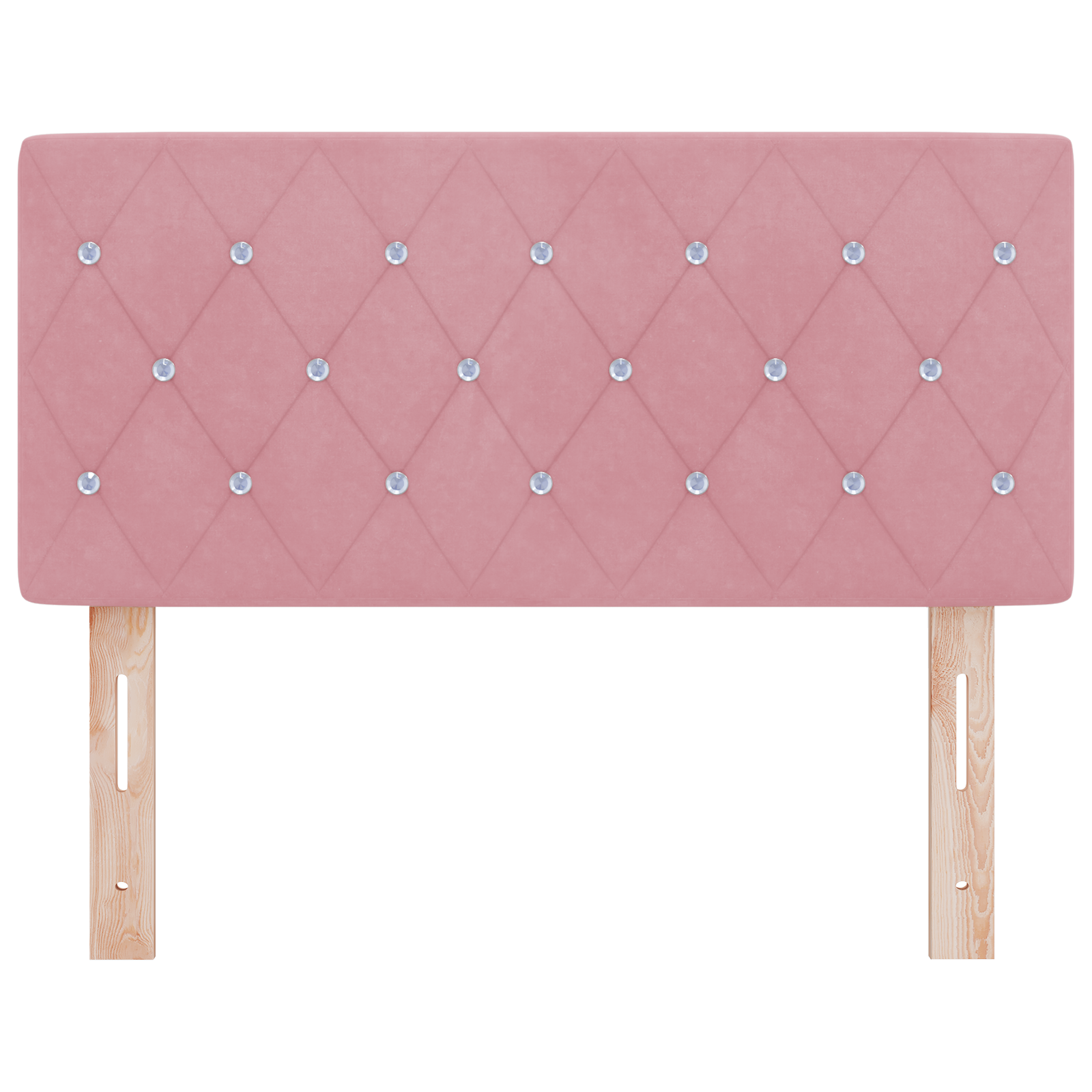 vidaXL <strong></strong> Cabeza de pat LED cu buton de cristal, tapițată, roz, 90 cm