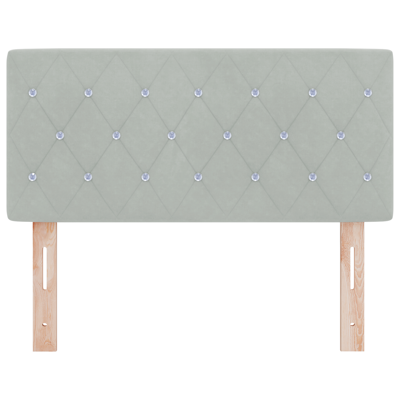 vidaXL Cap de pat LED cu butoane din cristal, căptușit cu velur gri deschis, de 100 cm vidaXL Cap de pat LED cu butoane din cristal, căptușit cu velur gri deschis, de 100 cm