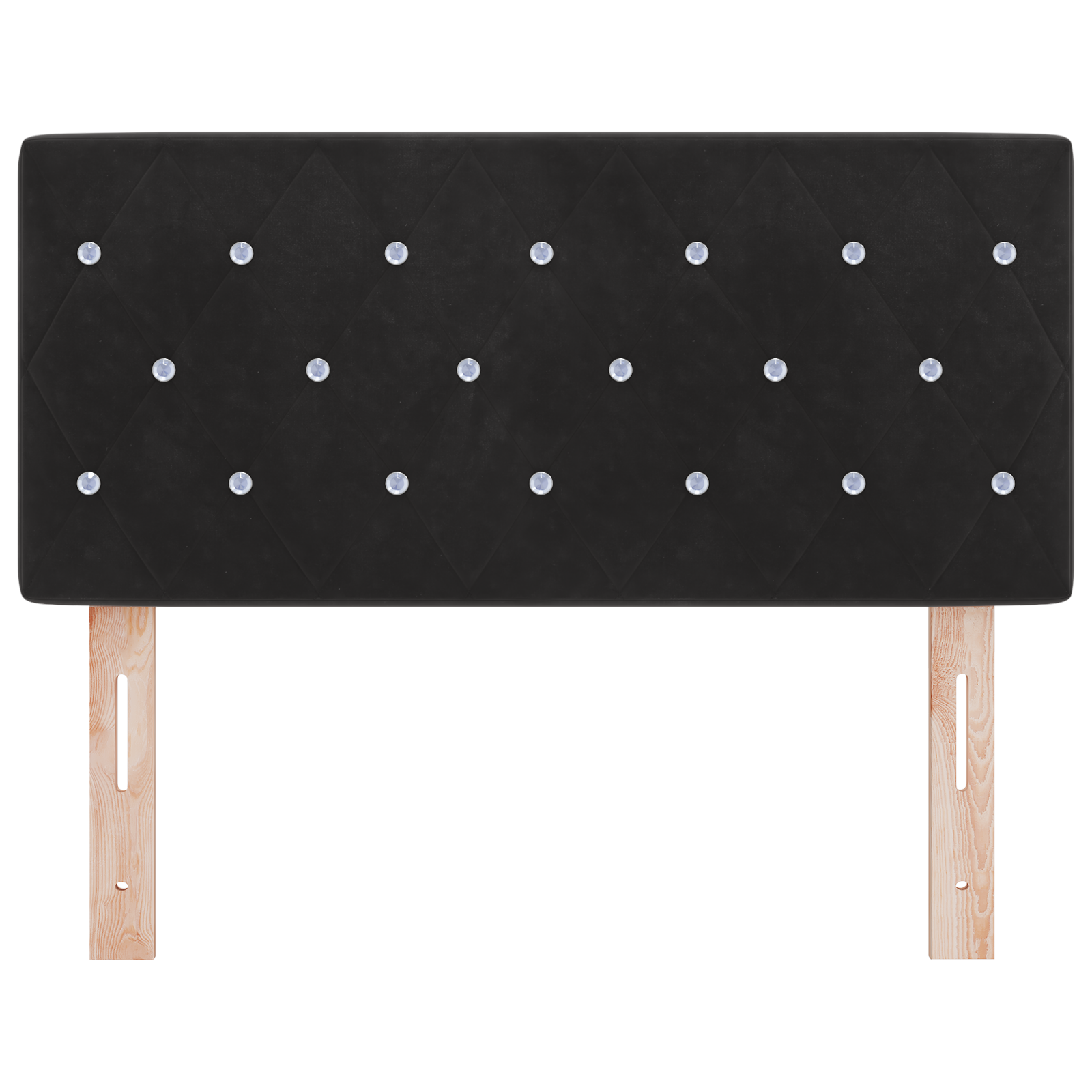 vidaXL Tăblie LED cu lumini cu bandă LED Argyle Negru 100 cm Catifea vidaXL Tăblie LED cu lumini cu bandă LED Argyle Negru 100 cm Catifea