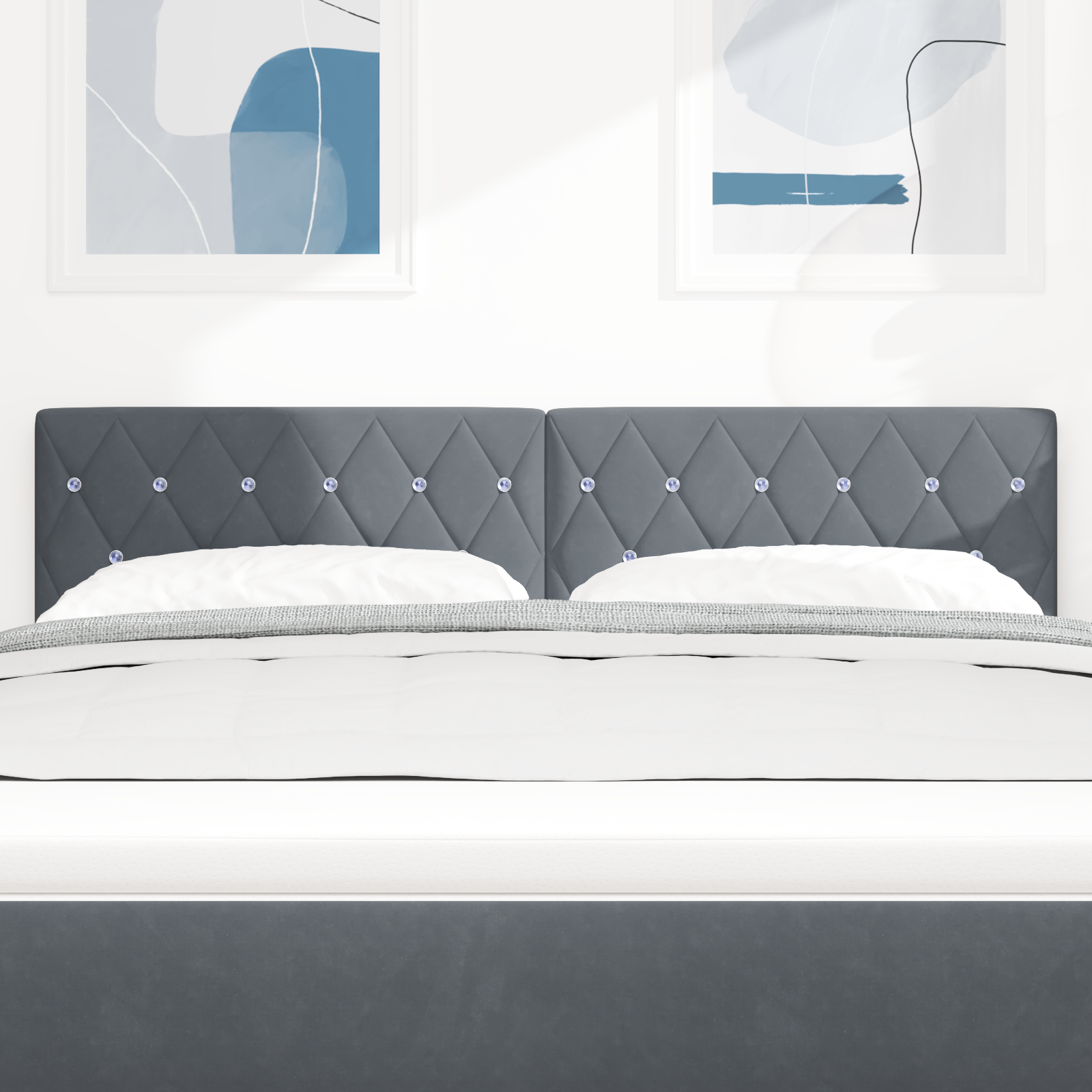 vidaXL Tăblie LED cu lumini cu bandă LED Gri închis 144 cm Catifea